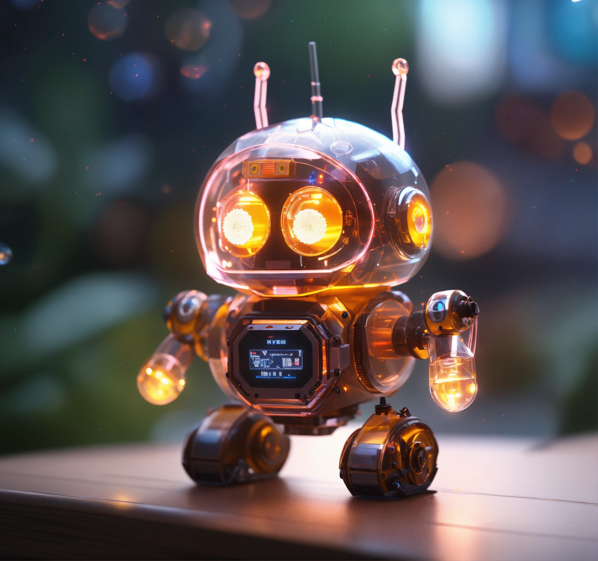 Lexica - Cute aesthetic, a (tiny cute translucent polycarbonate robot ...