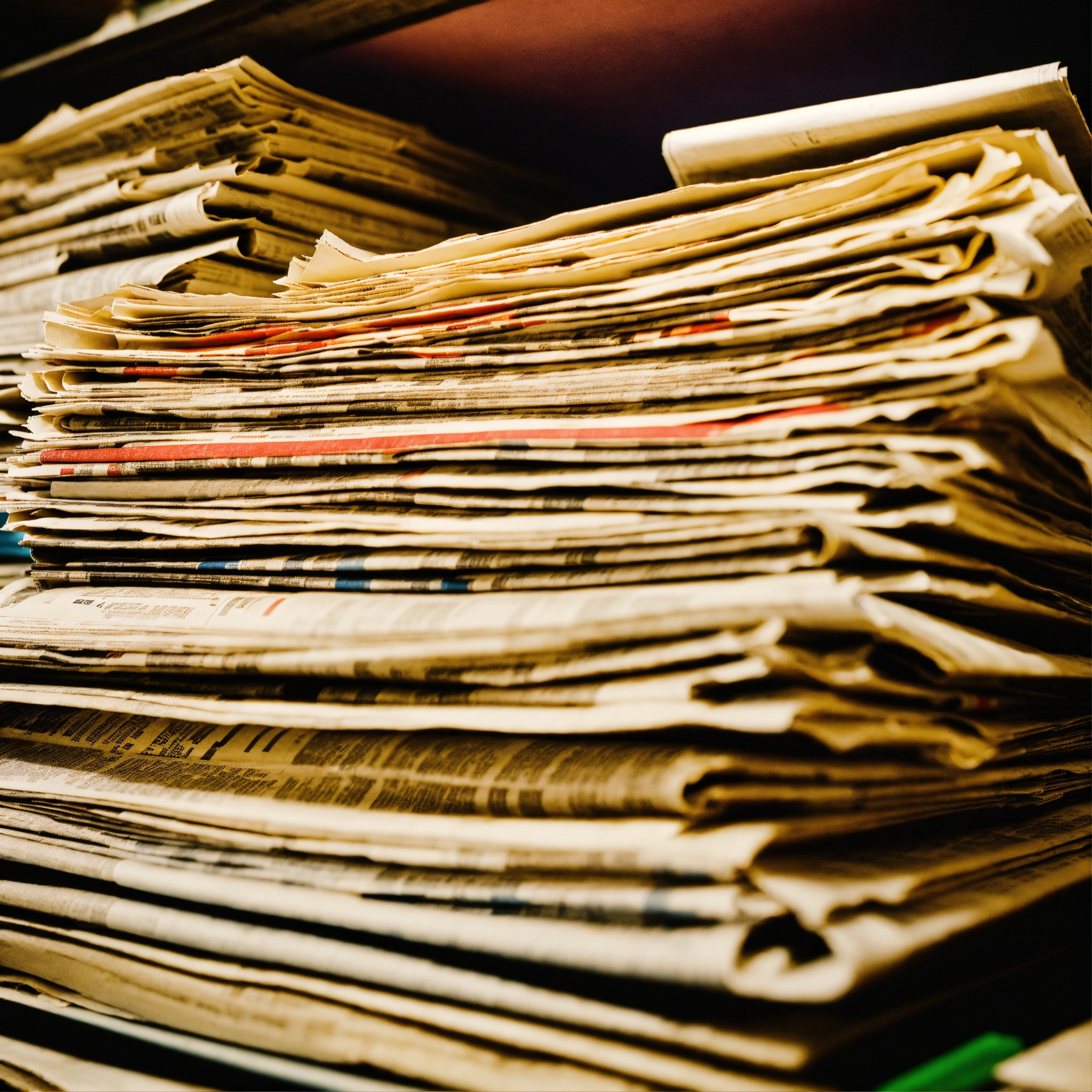 Lexica A photo of a newspaper archive. The archive is full of old newspapers. The newspapers