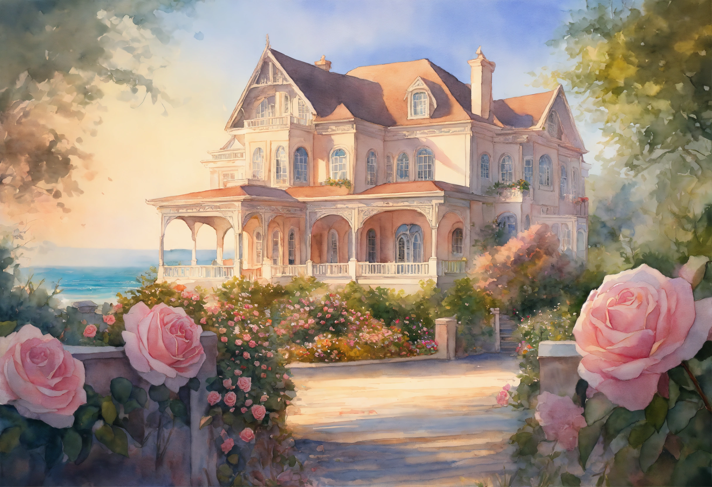 Lexica - Watercolour painting, pastel colours, warm light, intricate ...