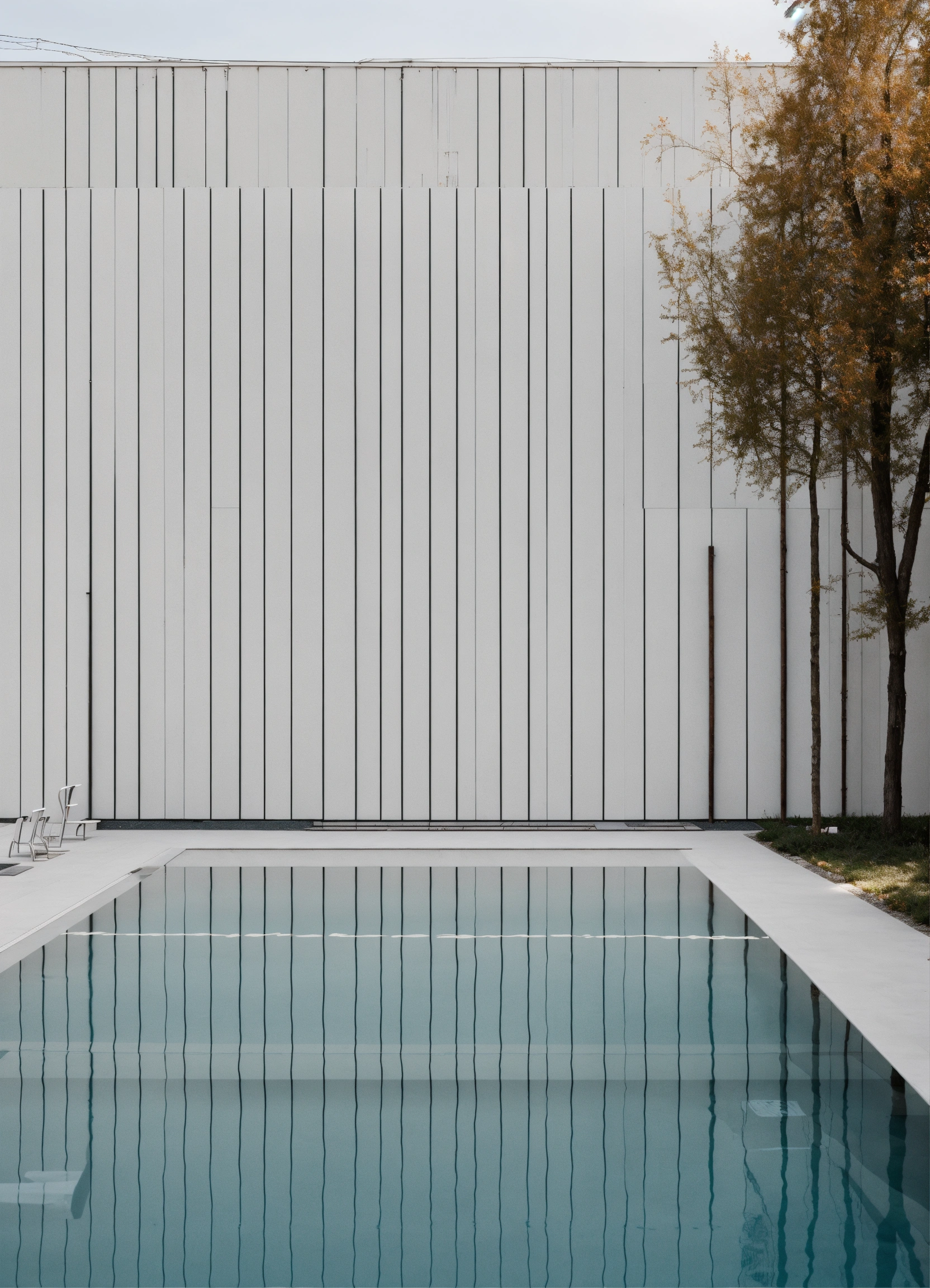 Lexica - Outdoor swimming pool ussr interior design minimalism white color