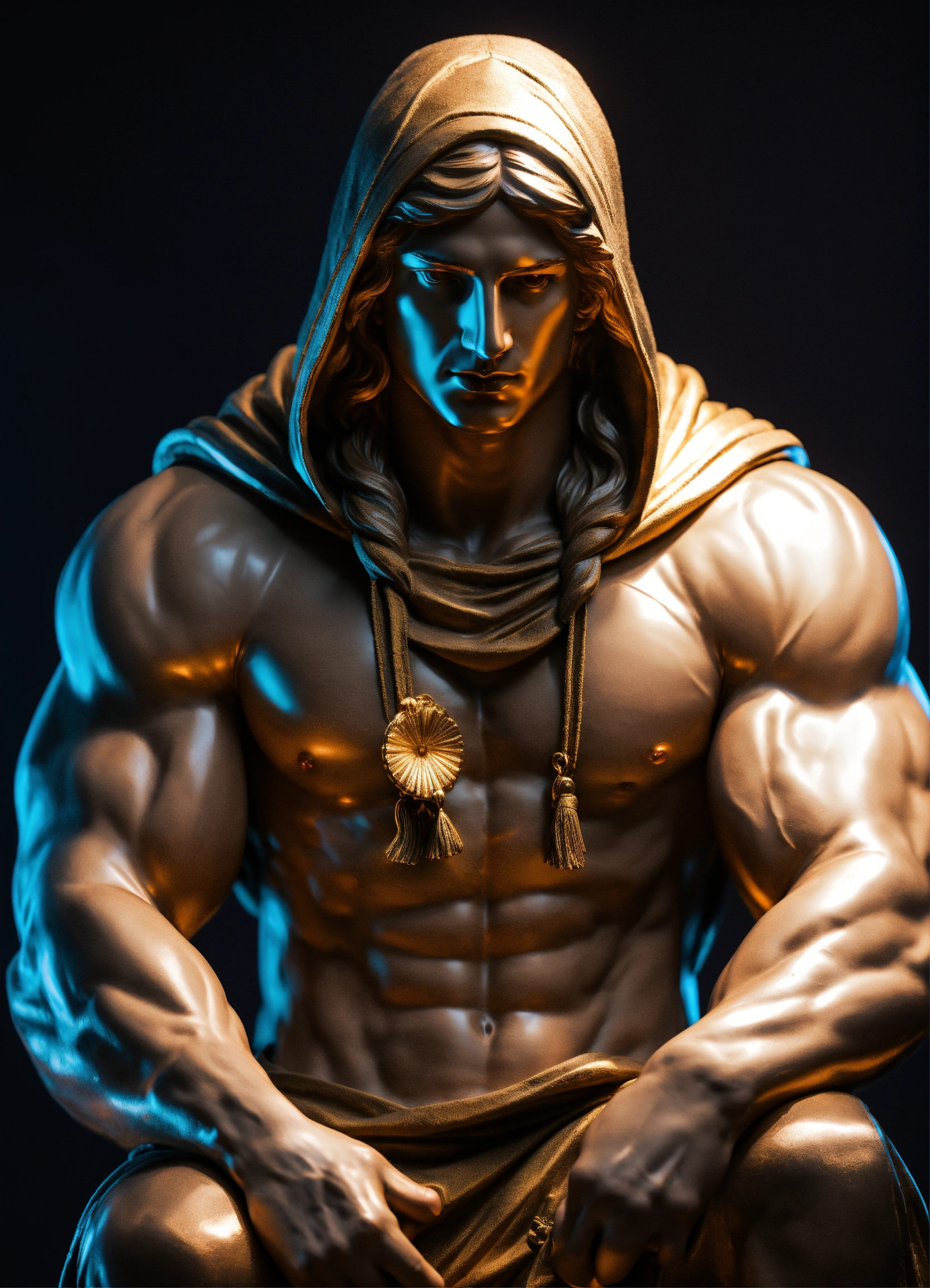 Lexica - Simple muscular greek god statue with middelparting hair with ...