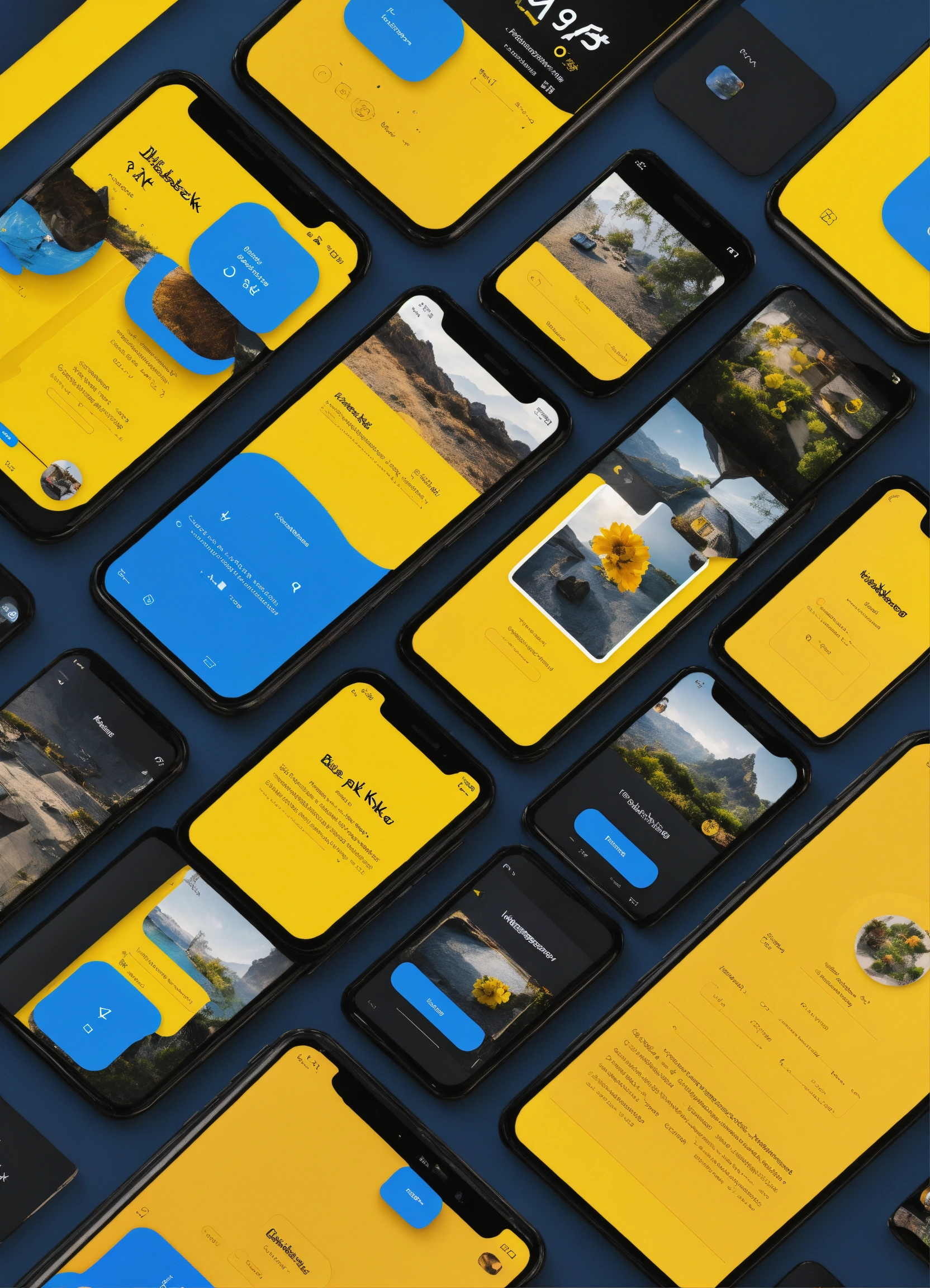 Lexica - Instagram ux/ui blue yellow black 8k