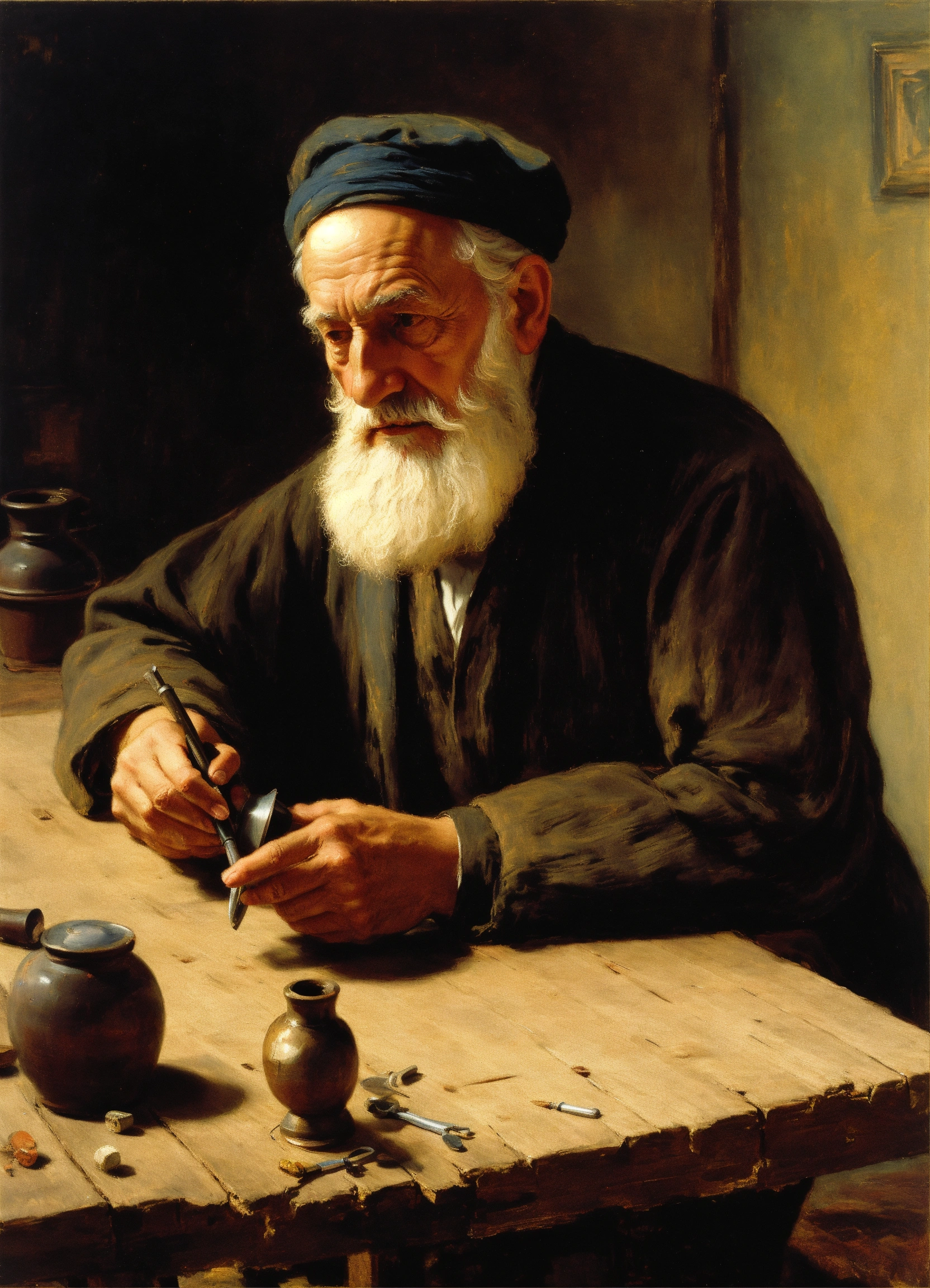 Lexica - Artwork by Ilya Repin Old old jewish merchant A man with a ...