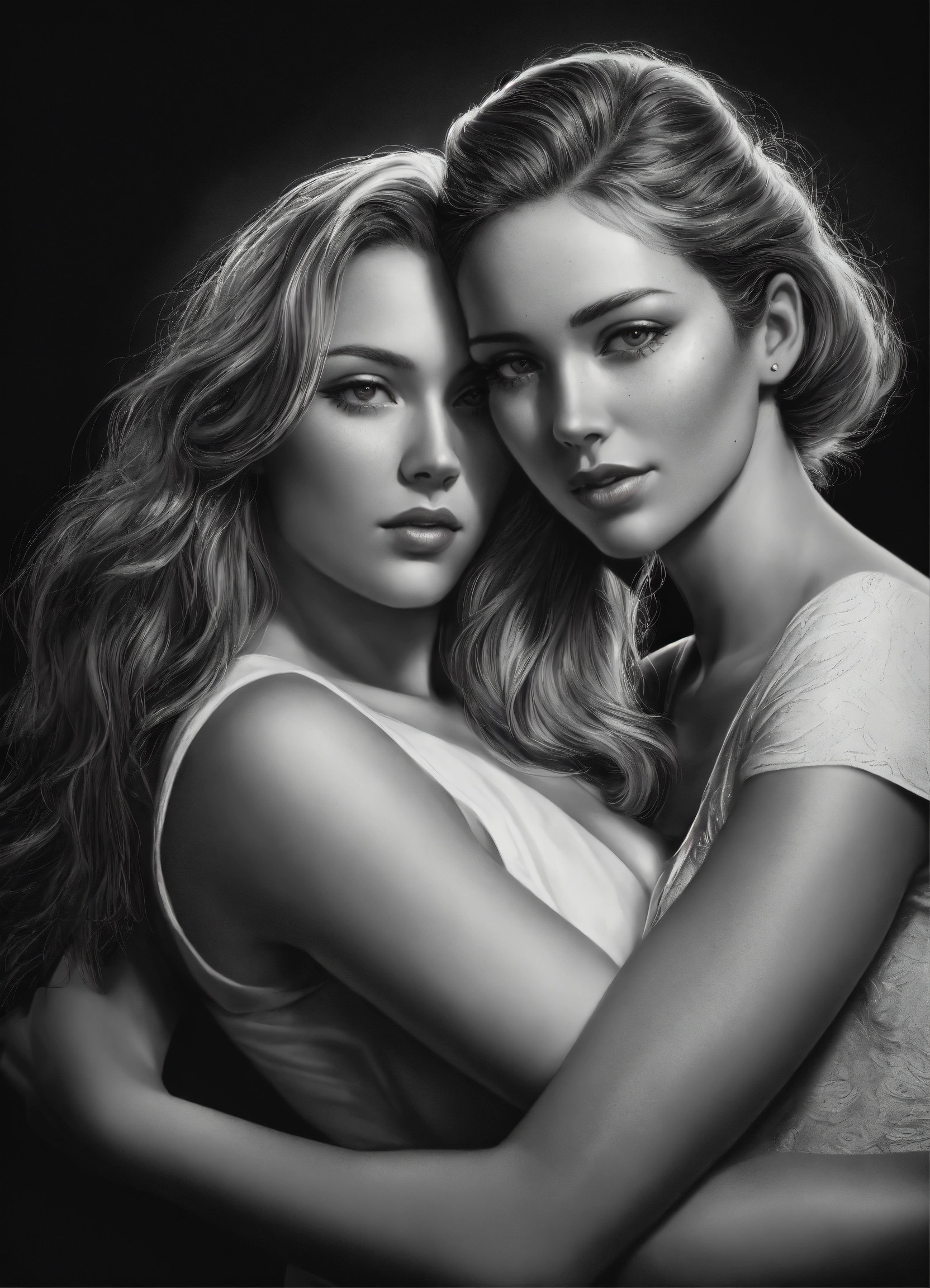 Lexica Pop art, Hyperrealist portrait of white woman and woman