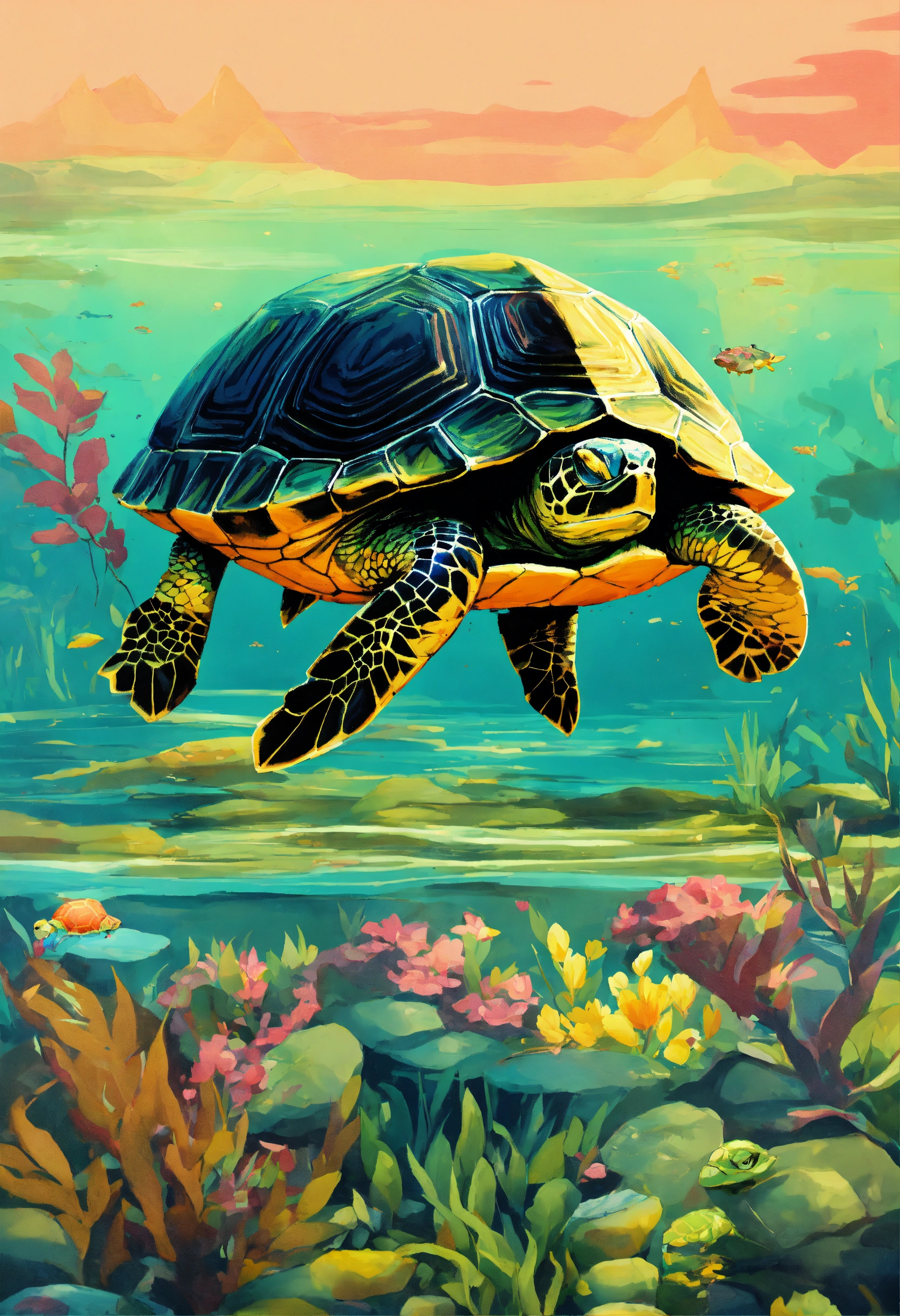 Lexica - Illustration, a turtle