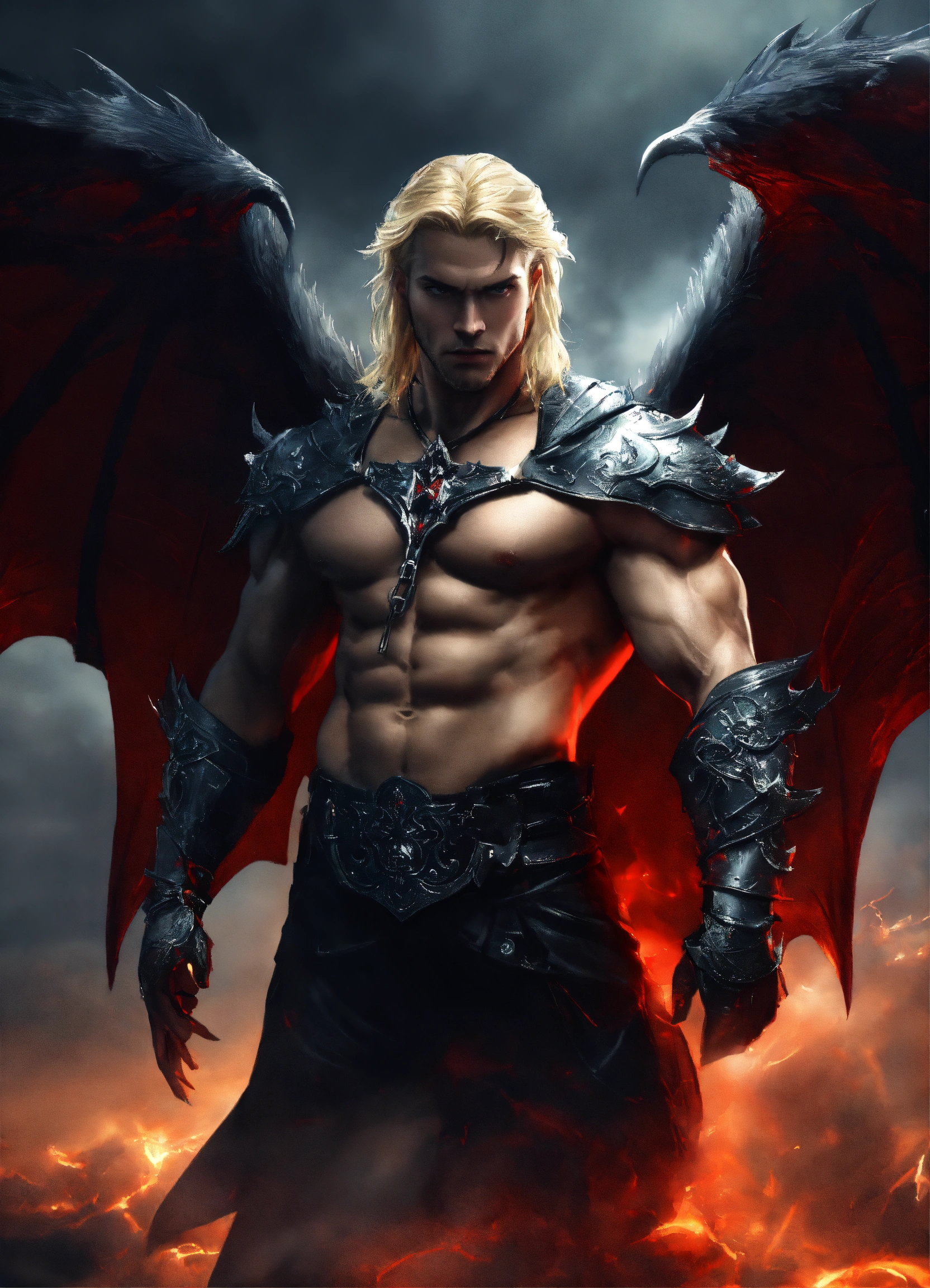 Lexica - Full body strong huge muscular evil blonde vampire man ...