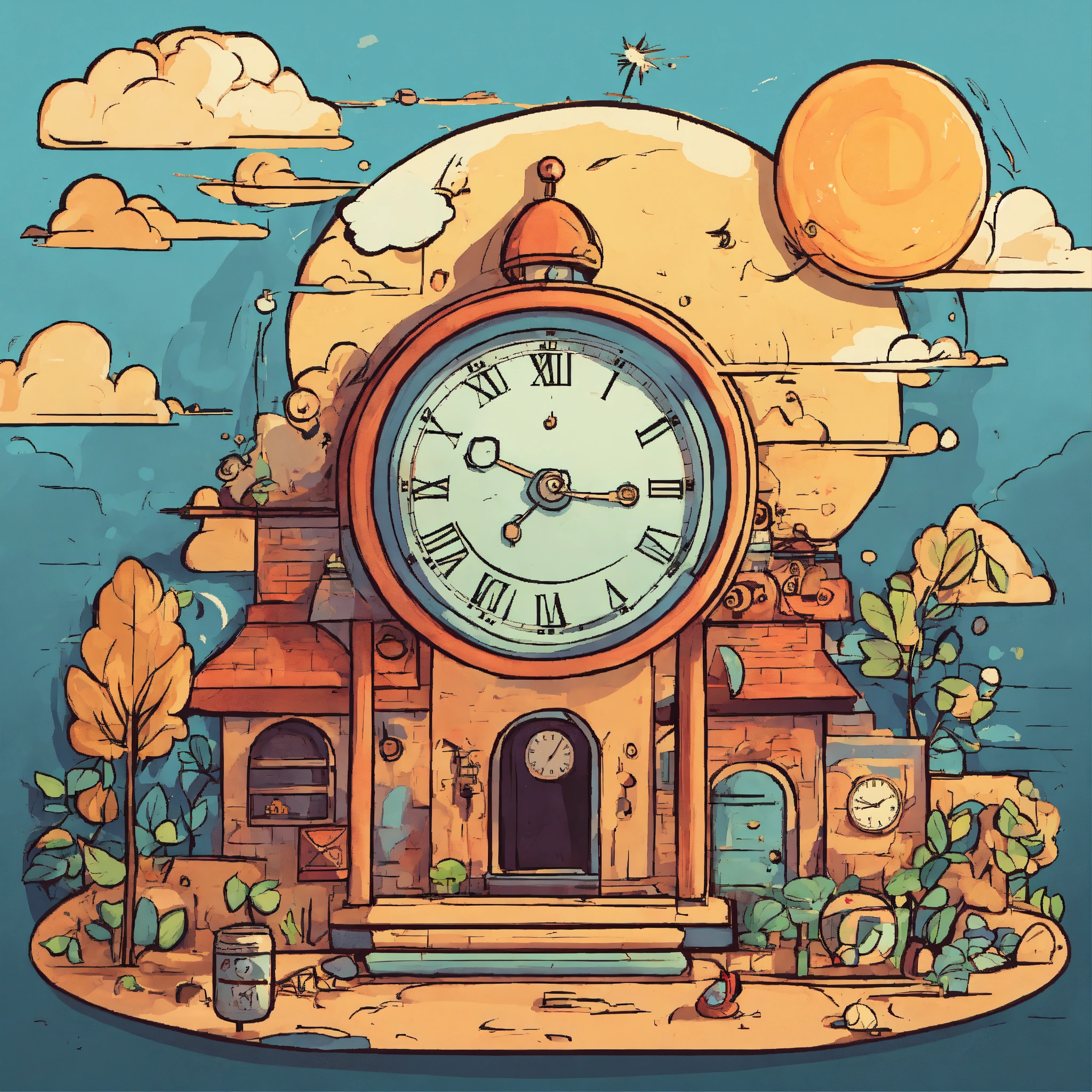 Lexica - Time which passe in cartoon style