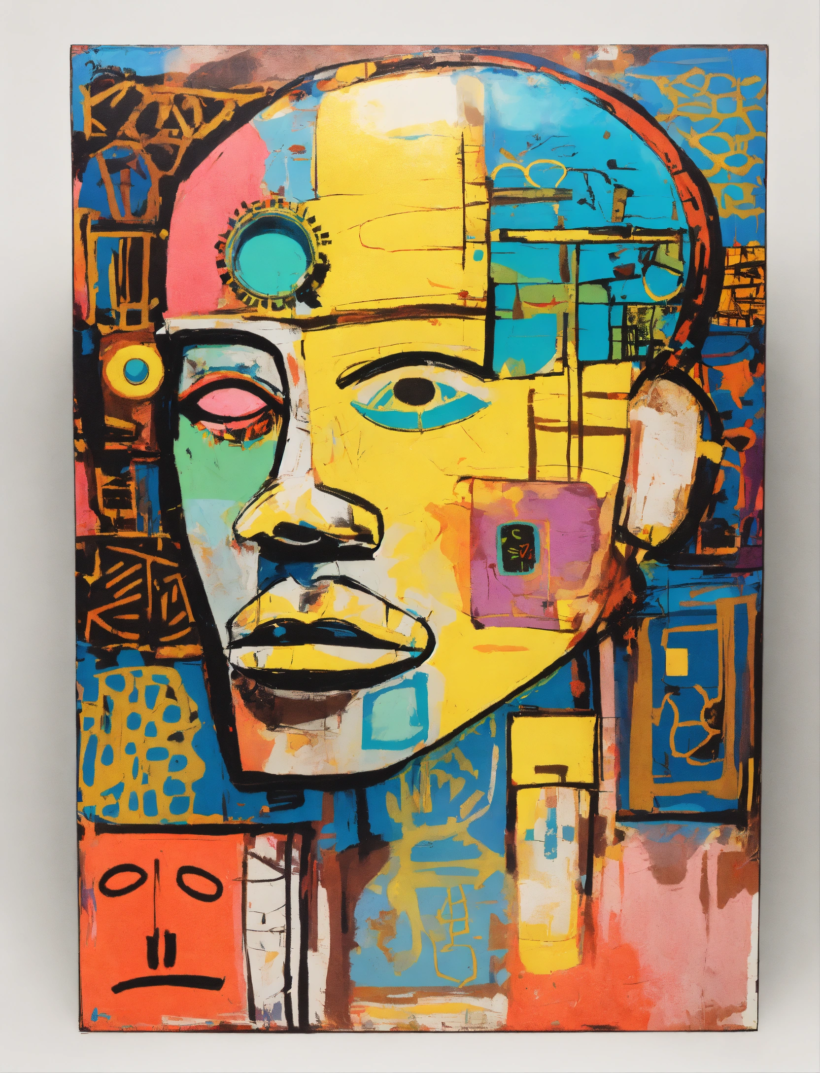 Lexica - African tribal mask robot collage style abstract edgy ...