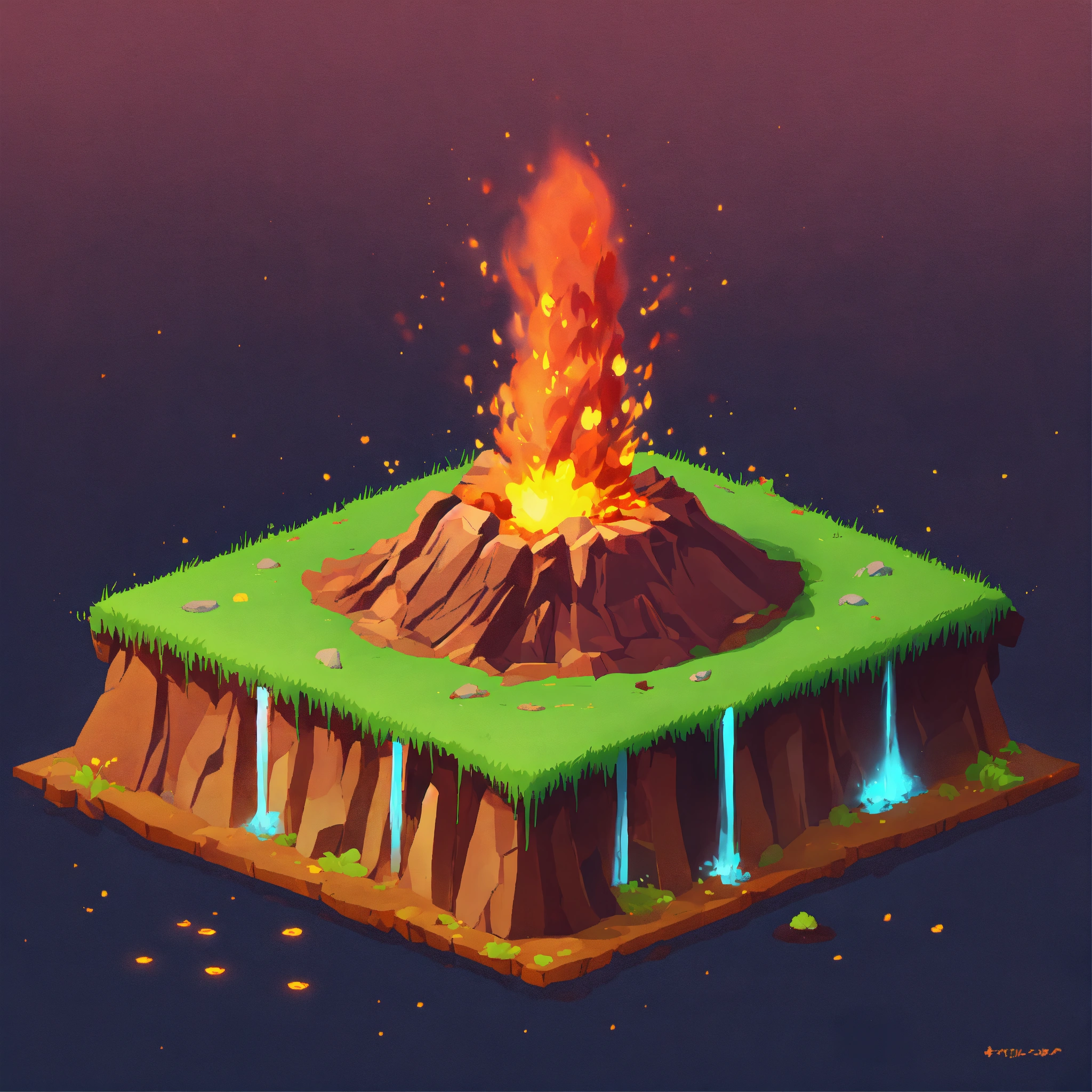 Lexica - Spell ground eruption, game icon, stylized, simple design ...