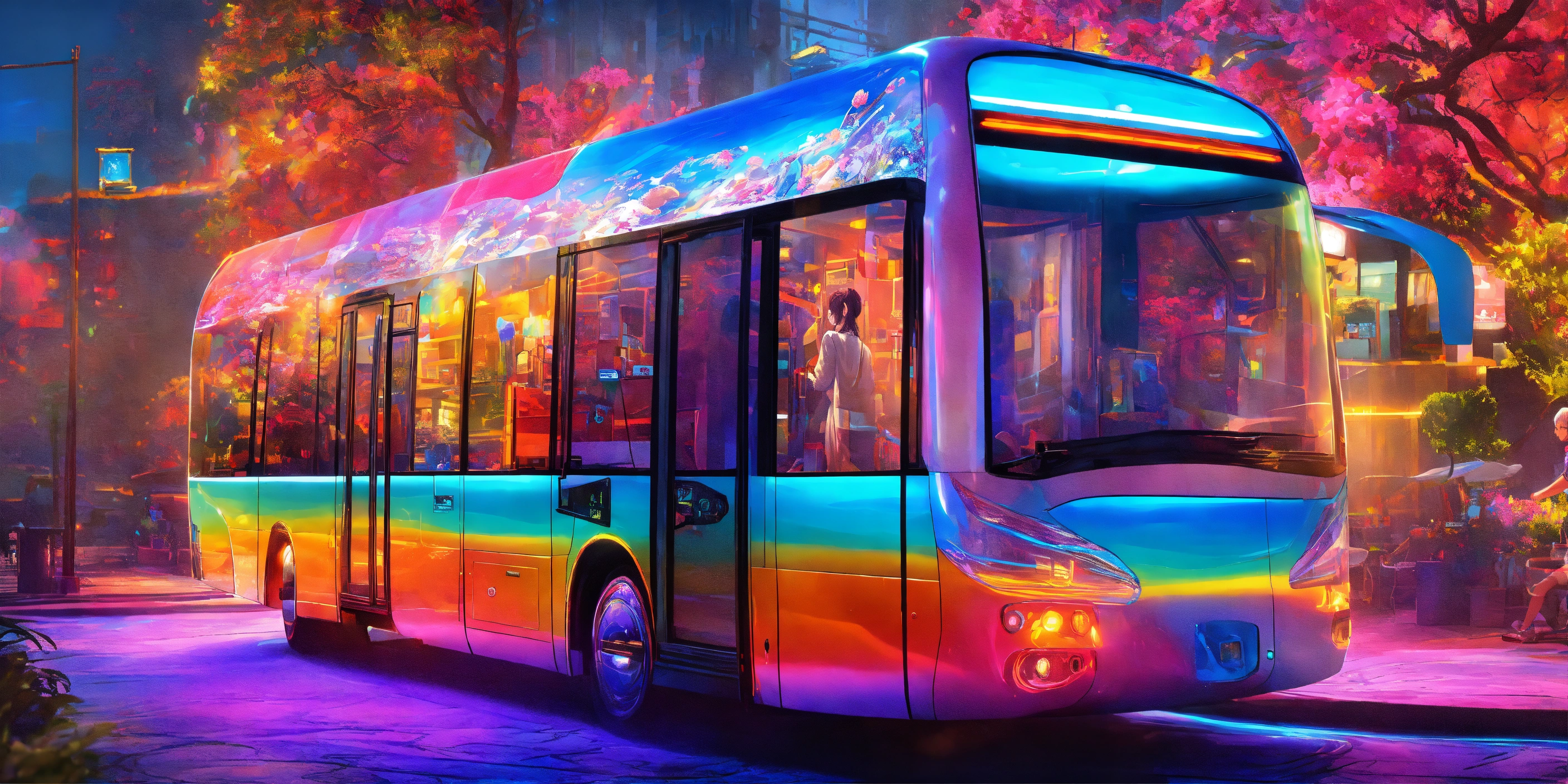 Lexica - Fully transparent glass bus, concept design, hyperdetailed ...