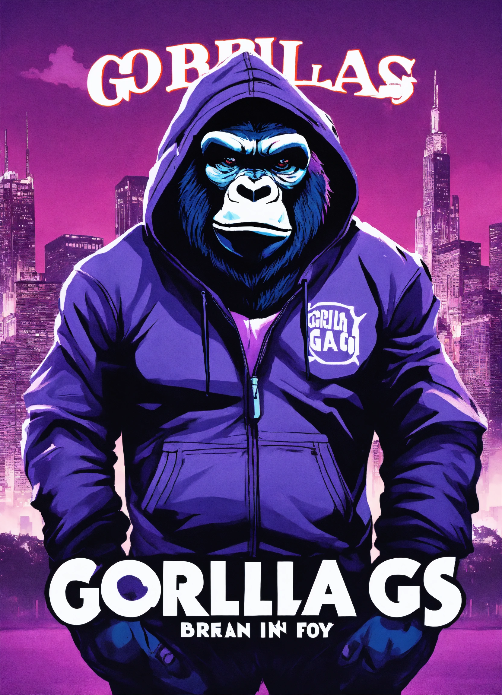 Lexica - Gangster Gorilla in hoodie and baseball cap with the words ...