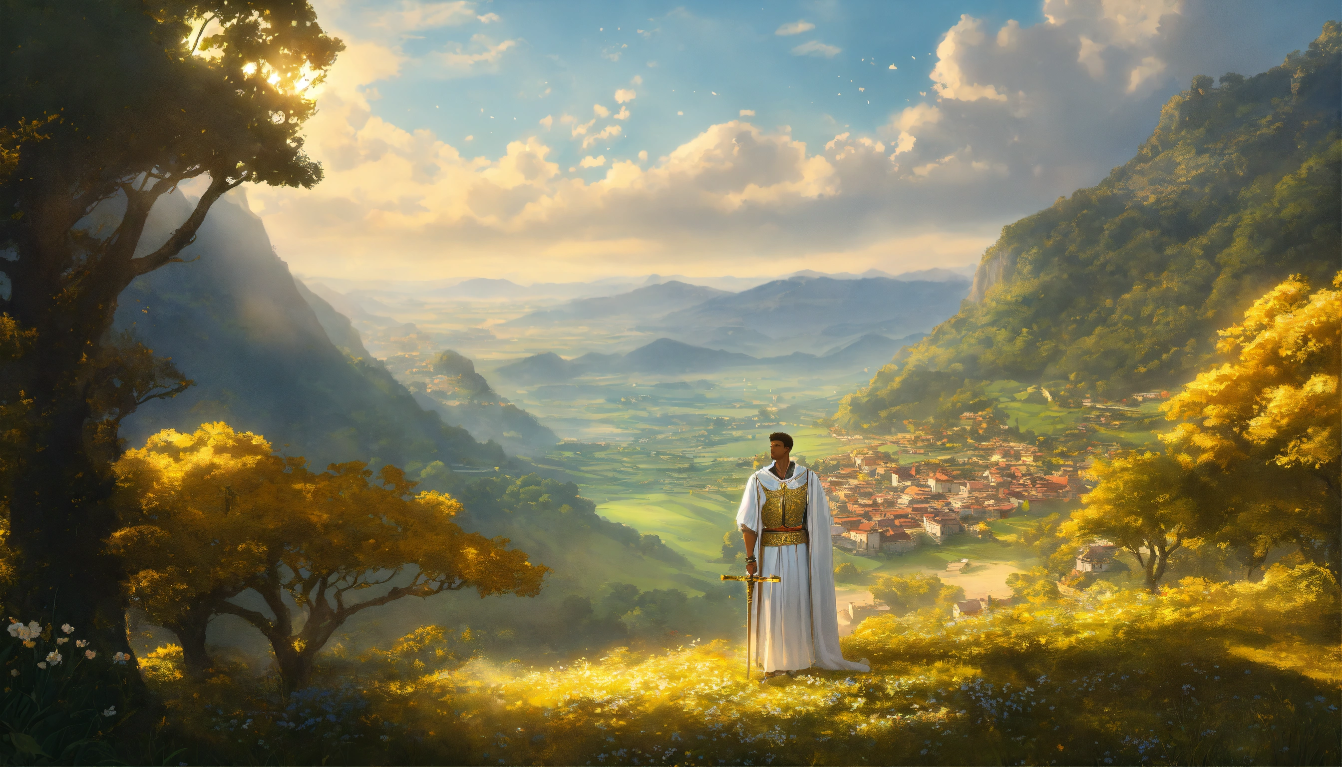 Lexica - Illustrate a view of a young handsome broad-shouldered black ...