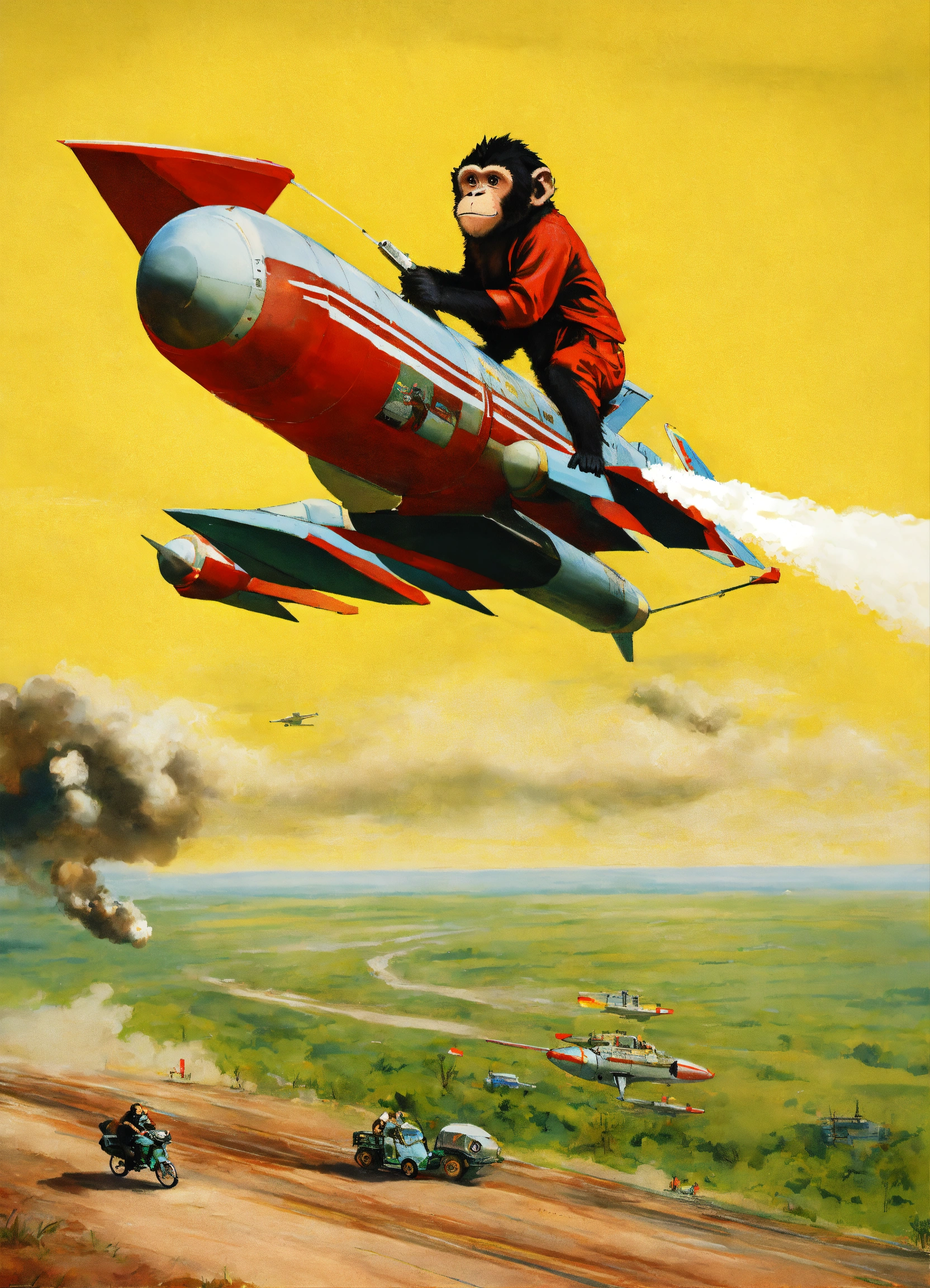 Lexica - A monkey rides a missile