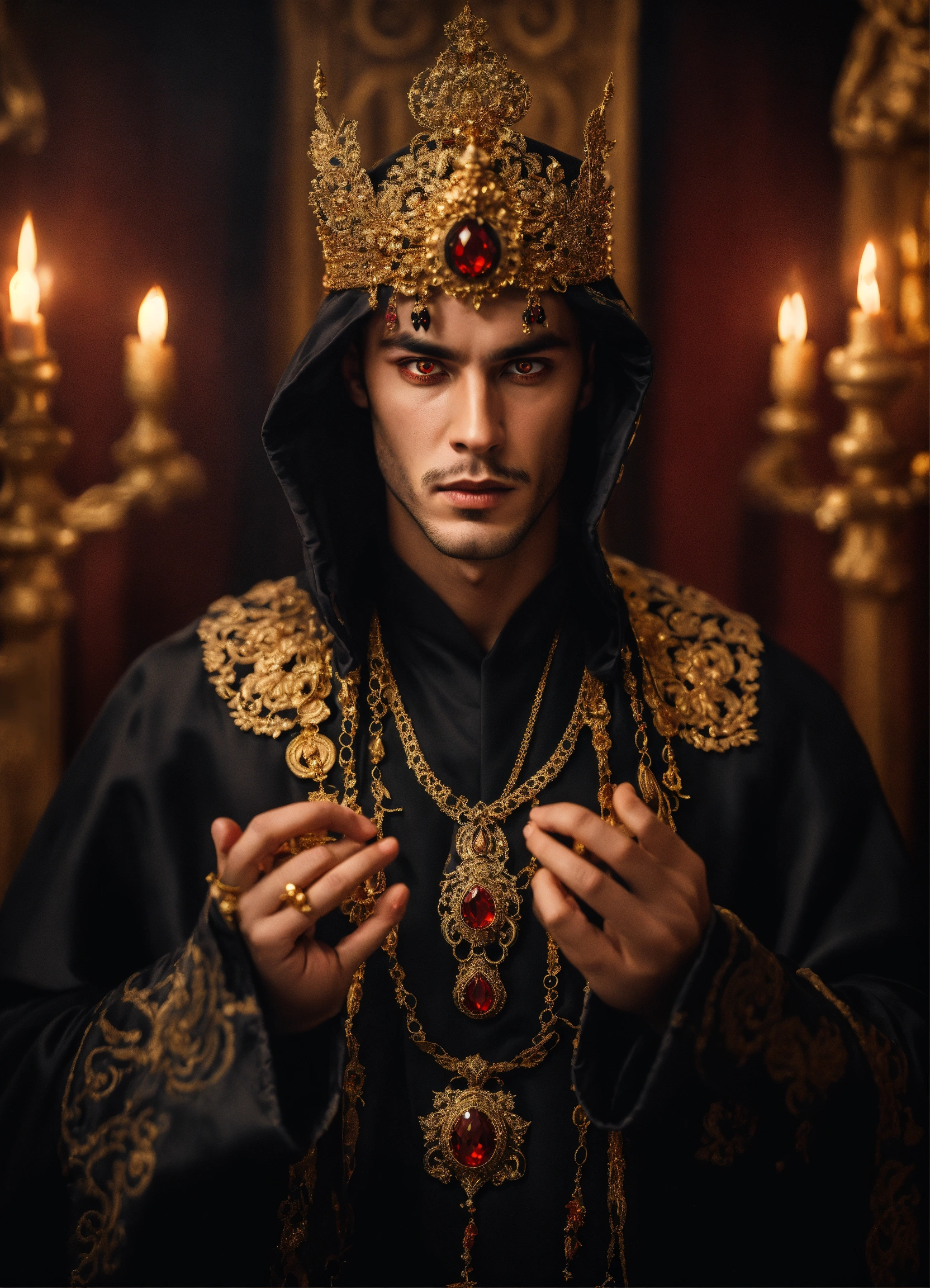 Lexica - Sinister and dramatic portrait of a young handsome french evil ...