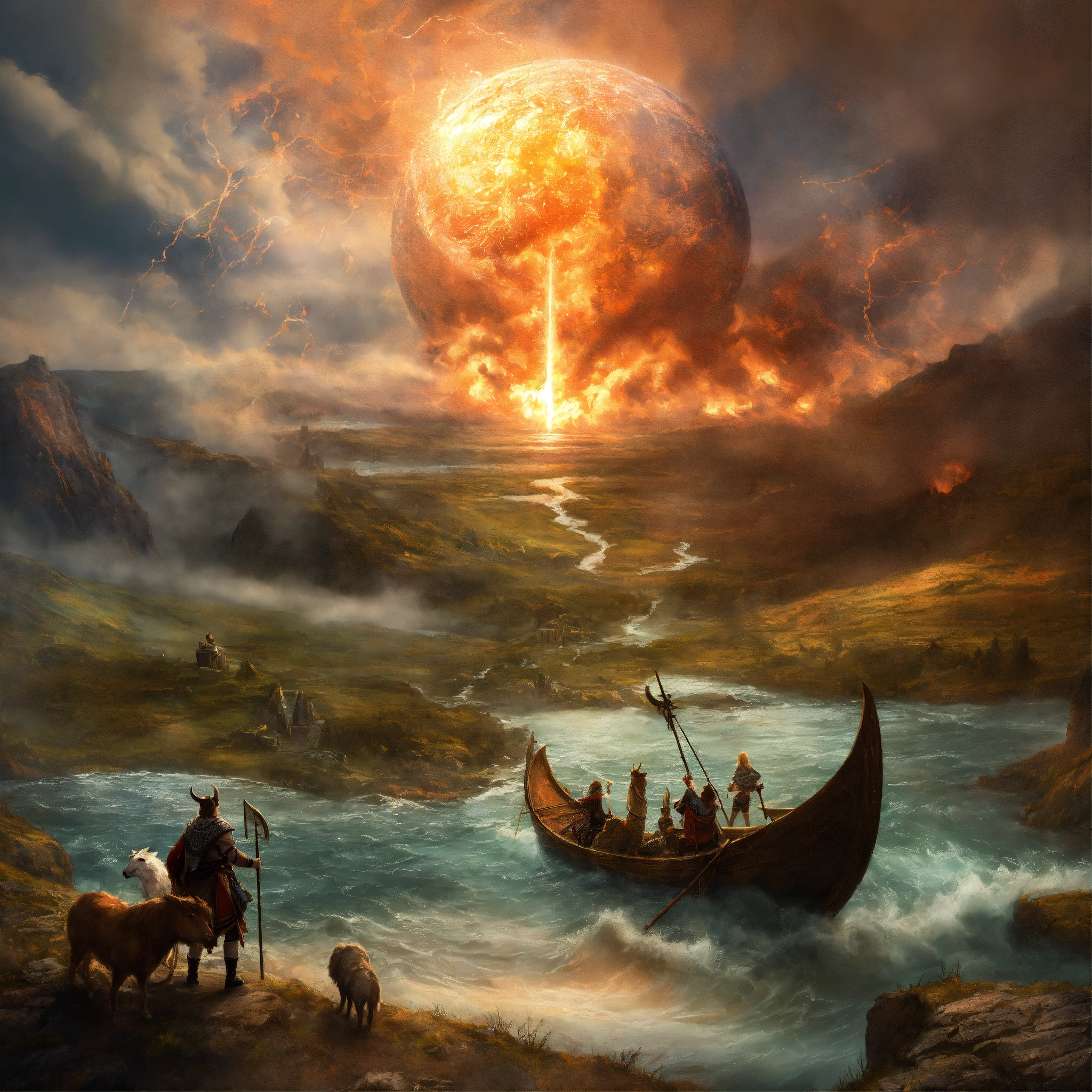 Lexica - End of the world, ragnarok, mythology, realistic, norse myth