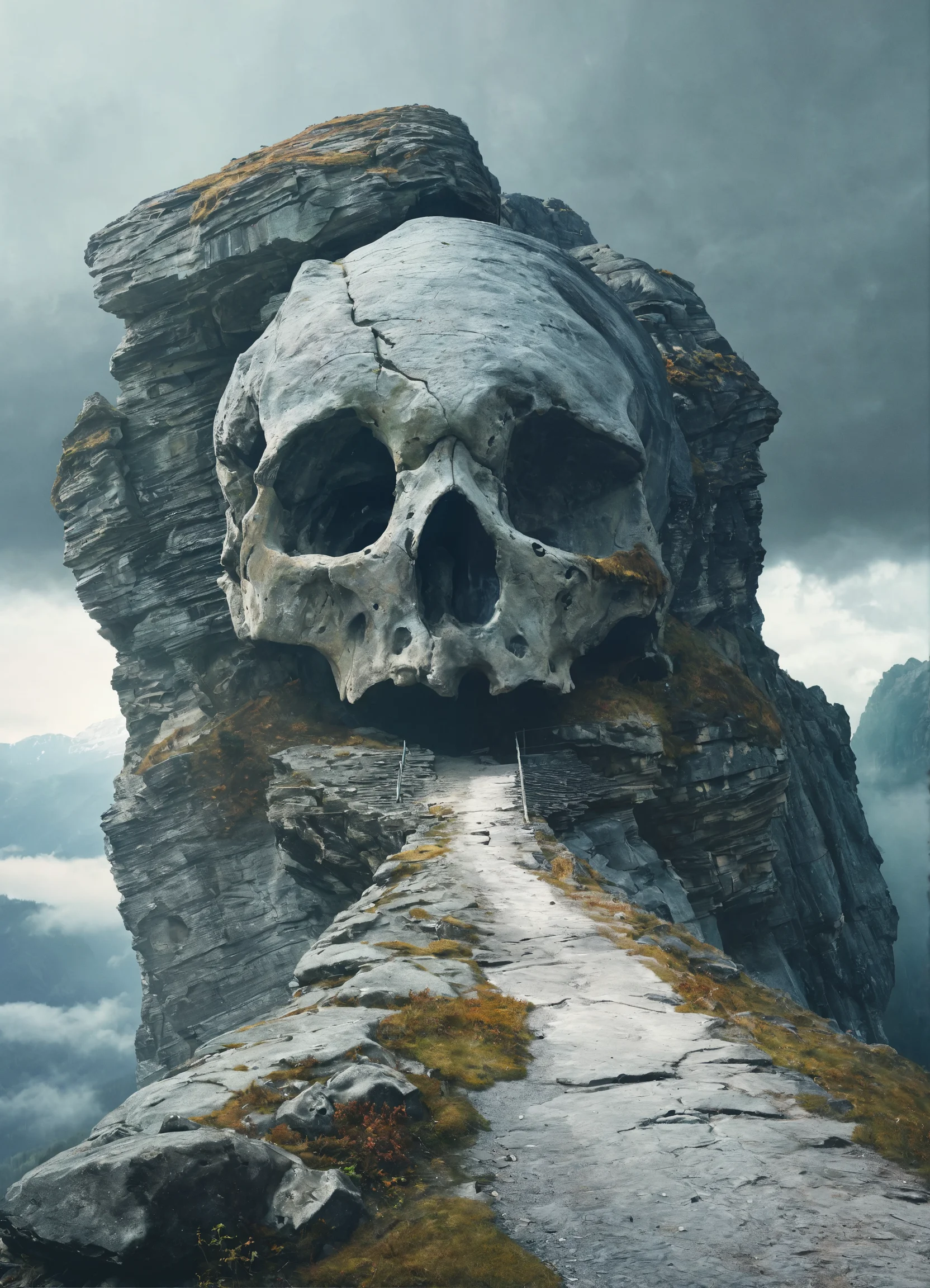 Lexica - A huge scary fairy-tale rock with an entrance in the form of a ...