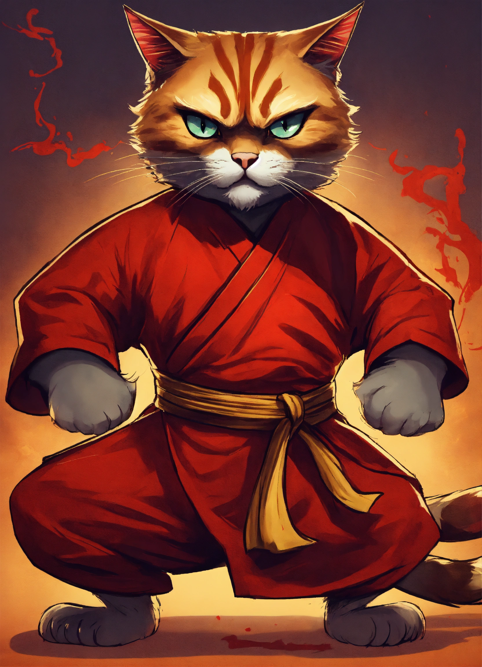 Lexica - CREATE A MEAN, EVIL, KUNG FU FIGHTING CAT, FULL BODY, CARTOON ...