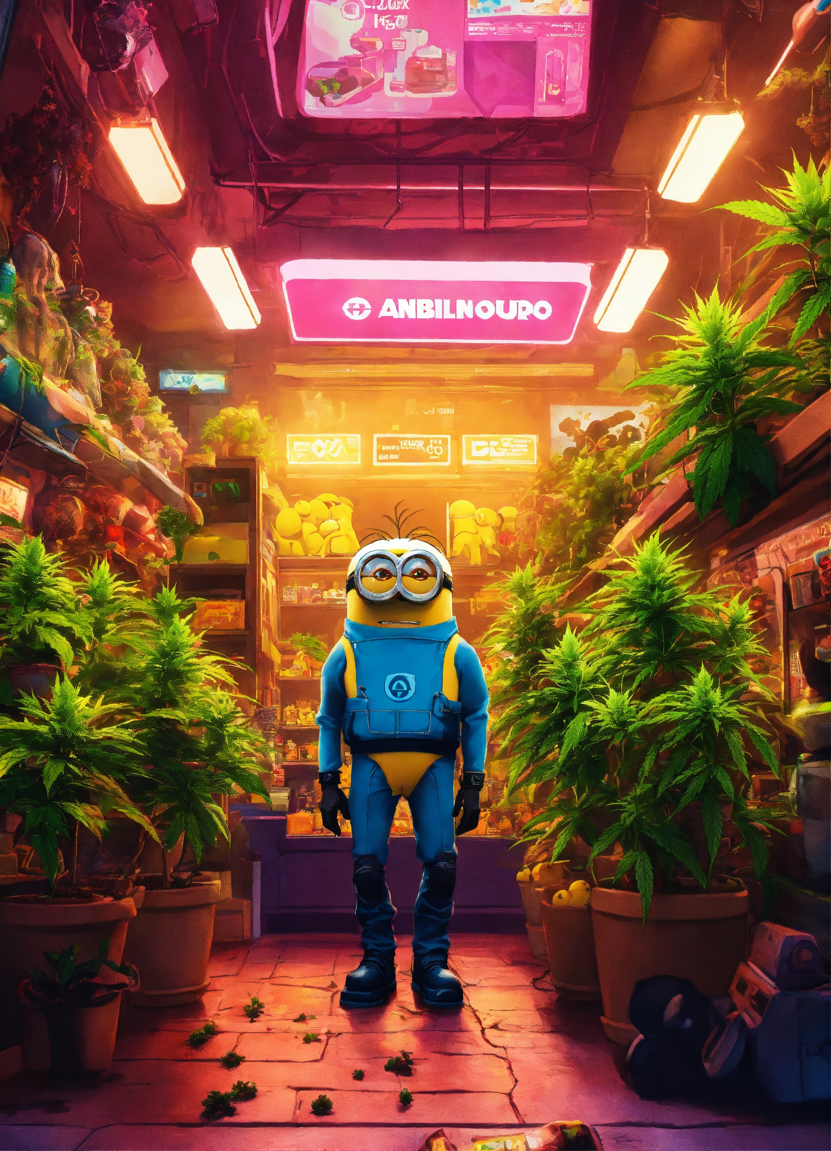 Lexica - Cyberpunk advertising poster of "the Toy store" surrounded by ...