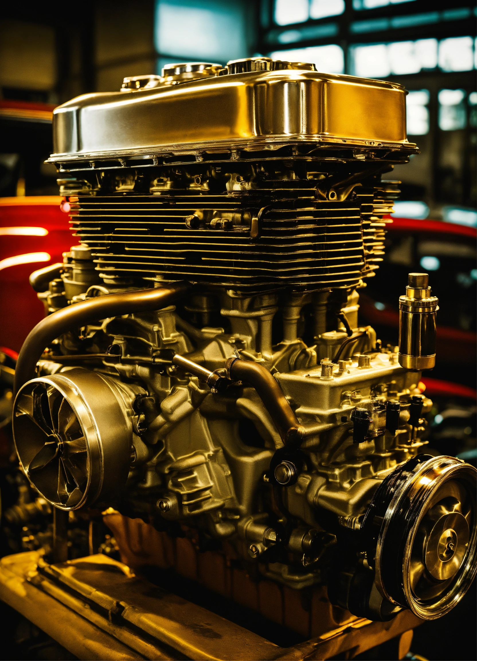 Lexica - Real photograph of a car engine