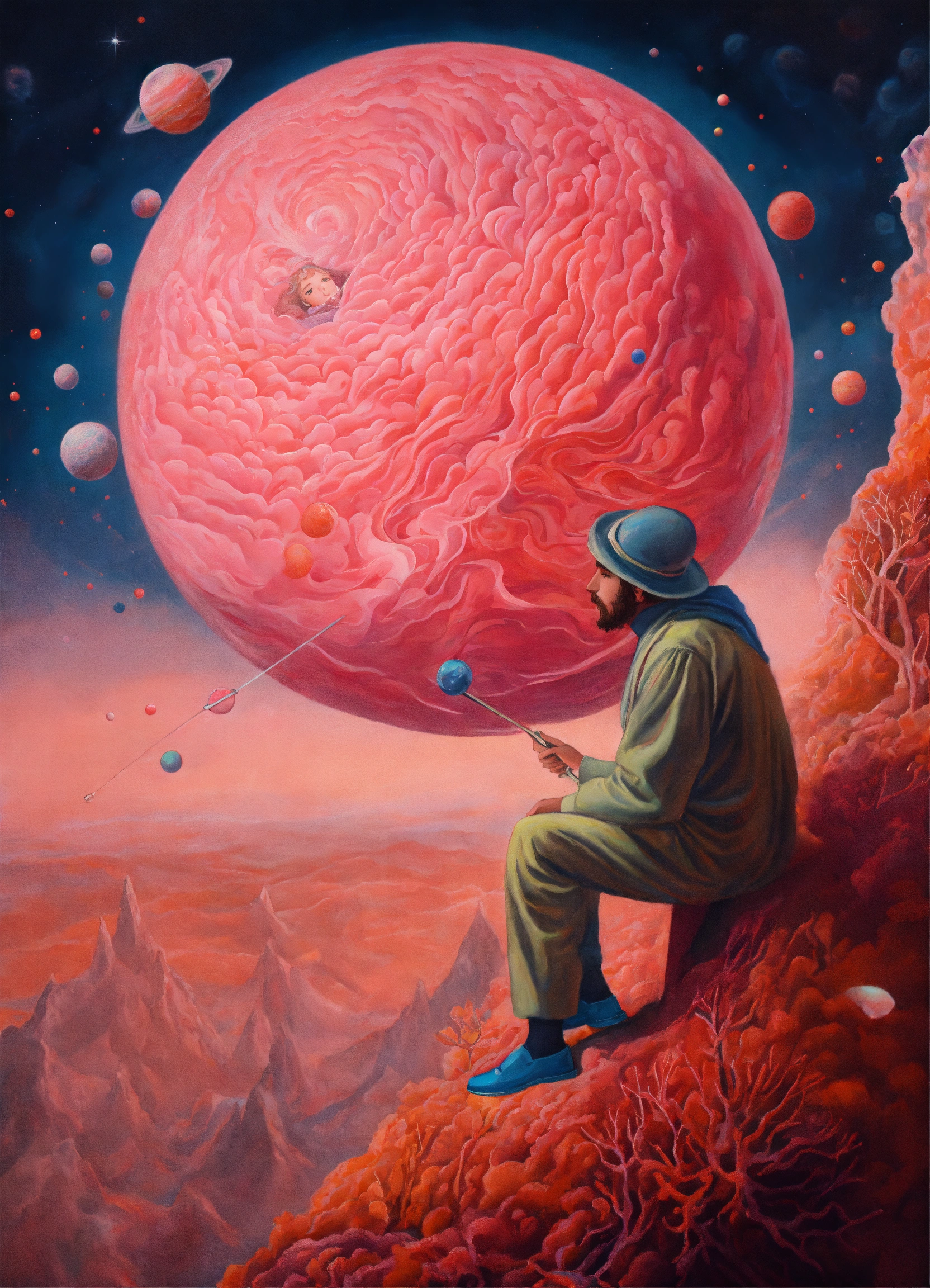 lexica-surrealistic-painting-of-a-fantastical-astronomer-in