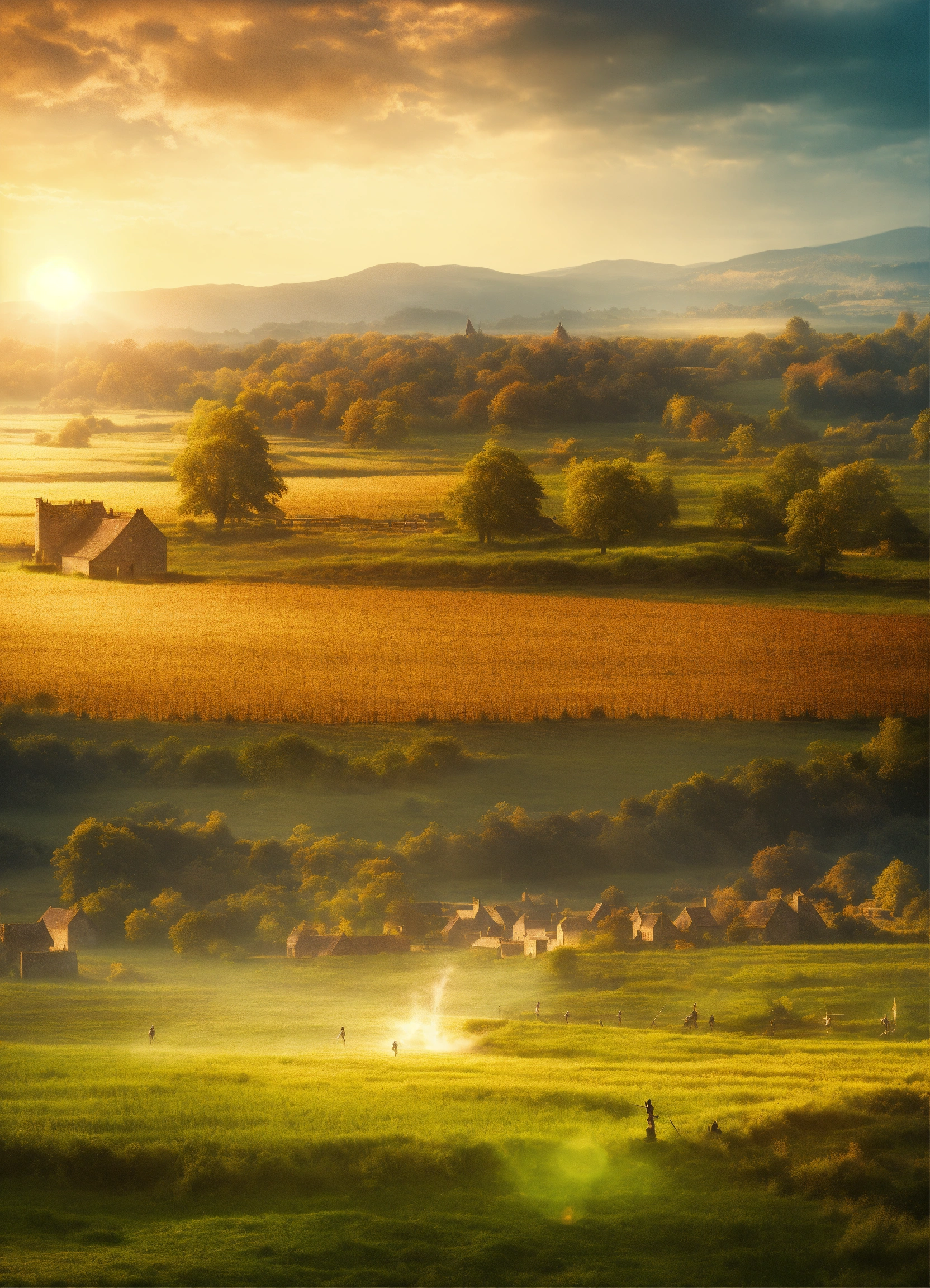 Lexica - Create a design Medieval background with fantasy lighting ...