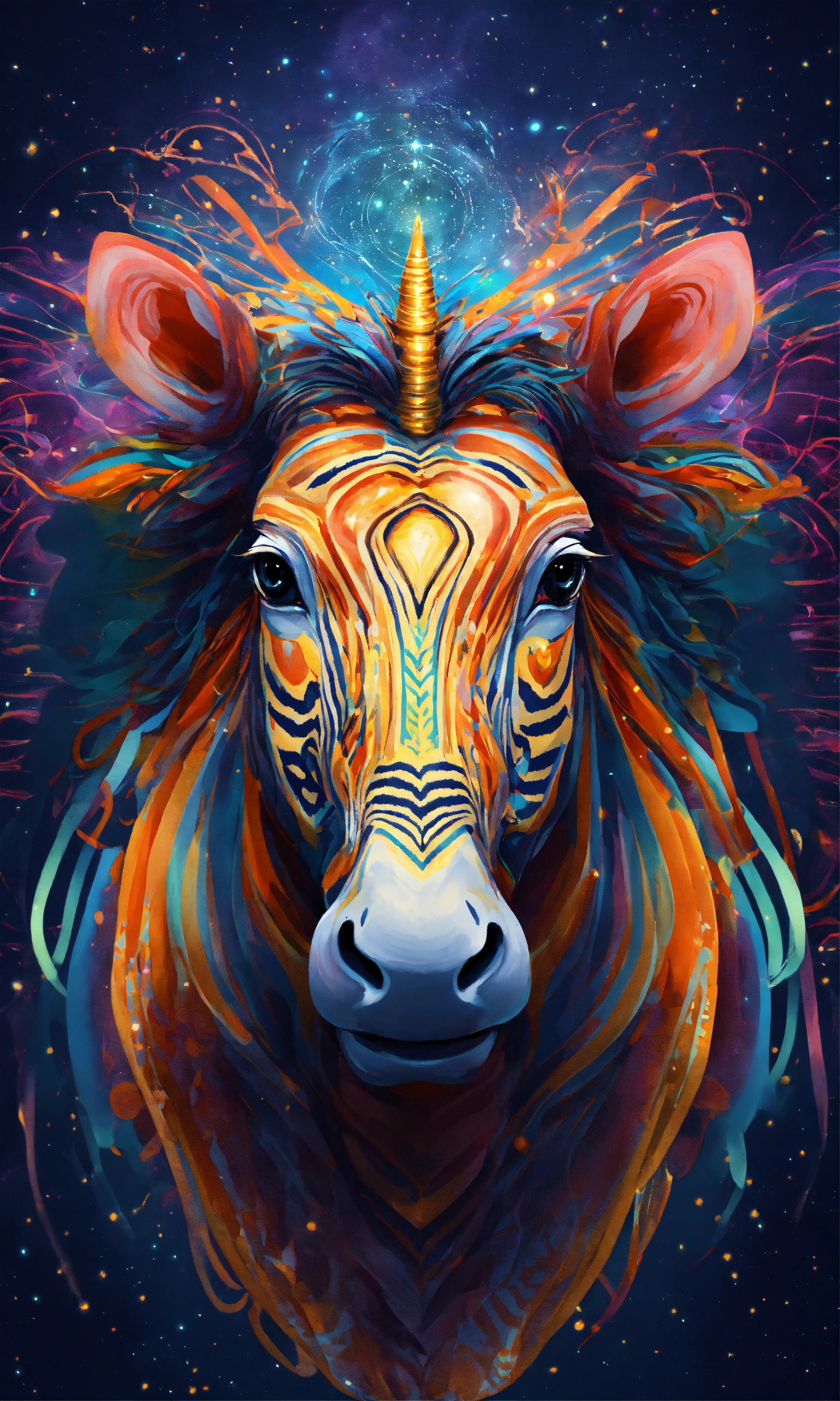 Lexica - The brain hovering over the zebra comes out of the ...