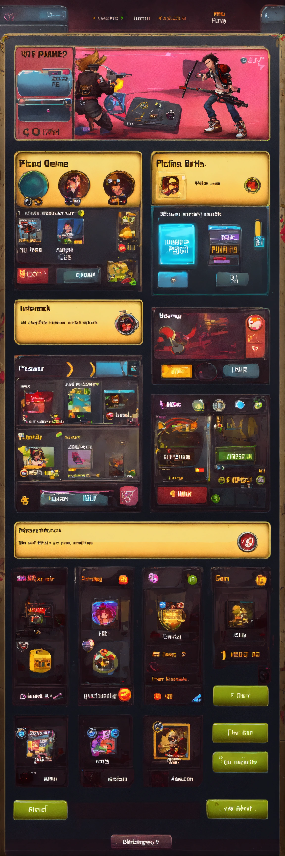 Lexica - Punk game user interface
