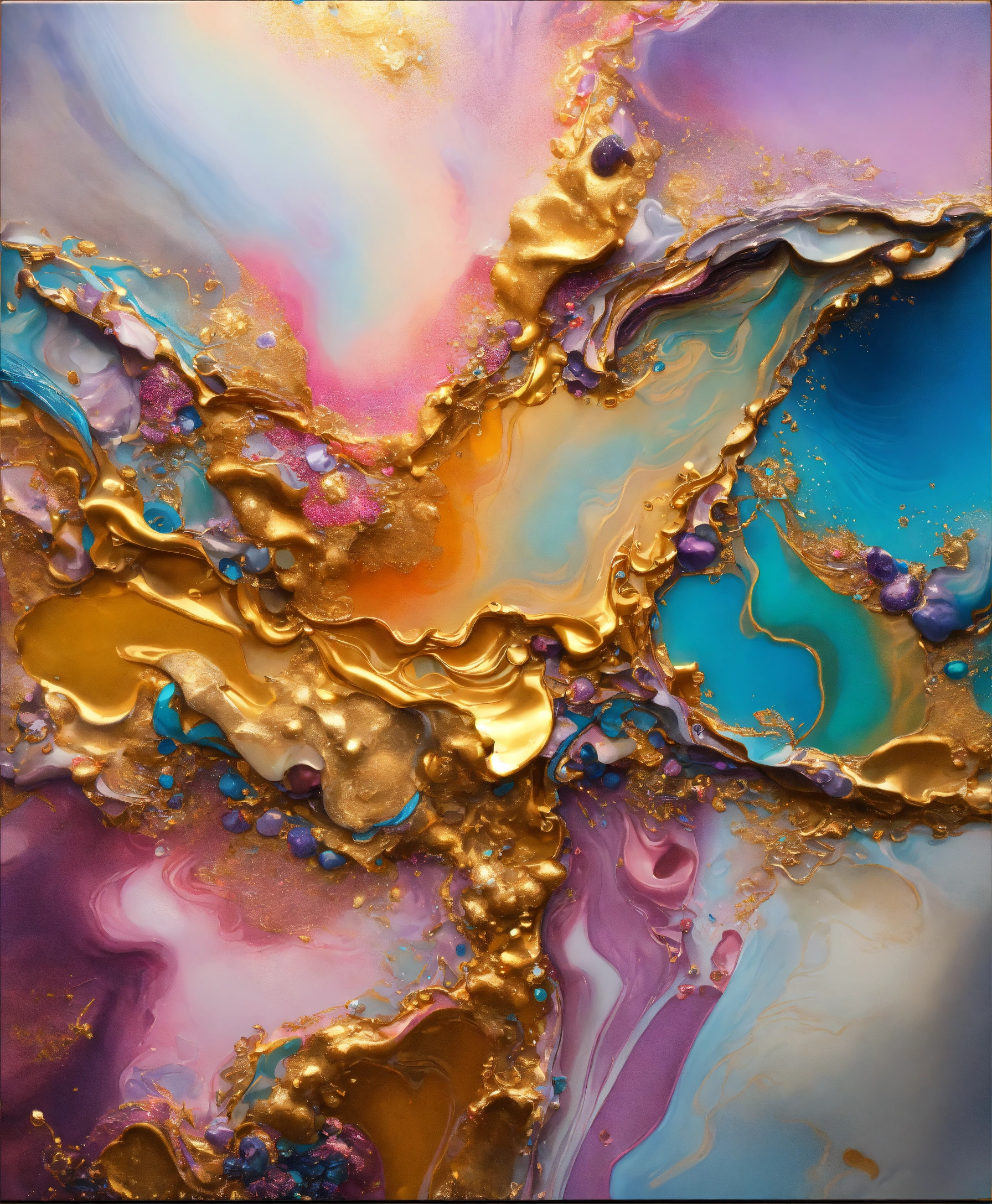 Lexica - Colorful abstract painting oil and water complex complicated ...