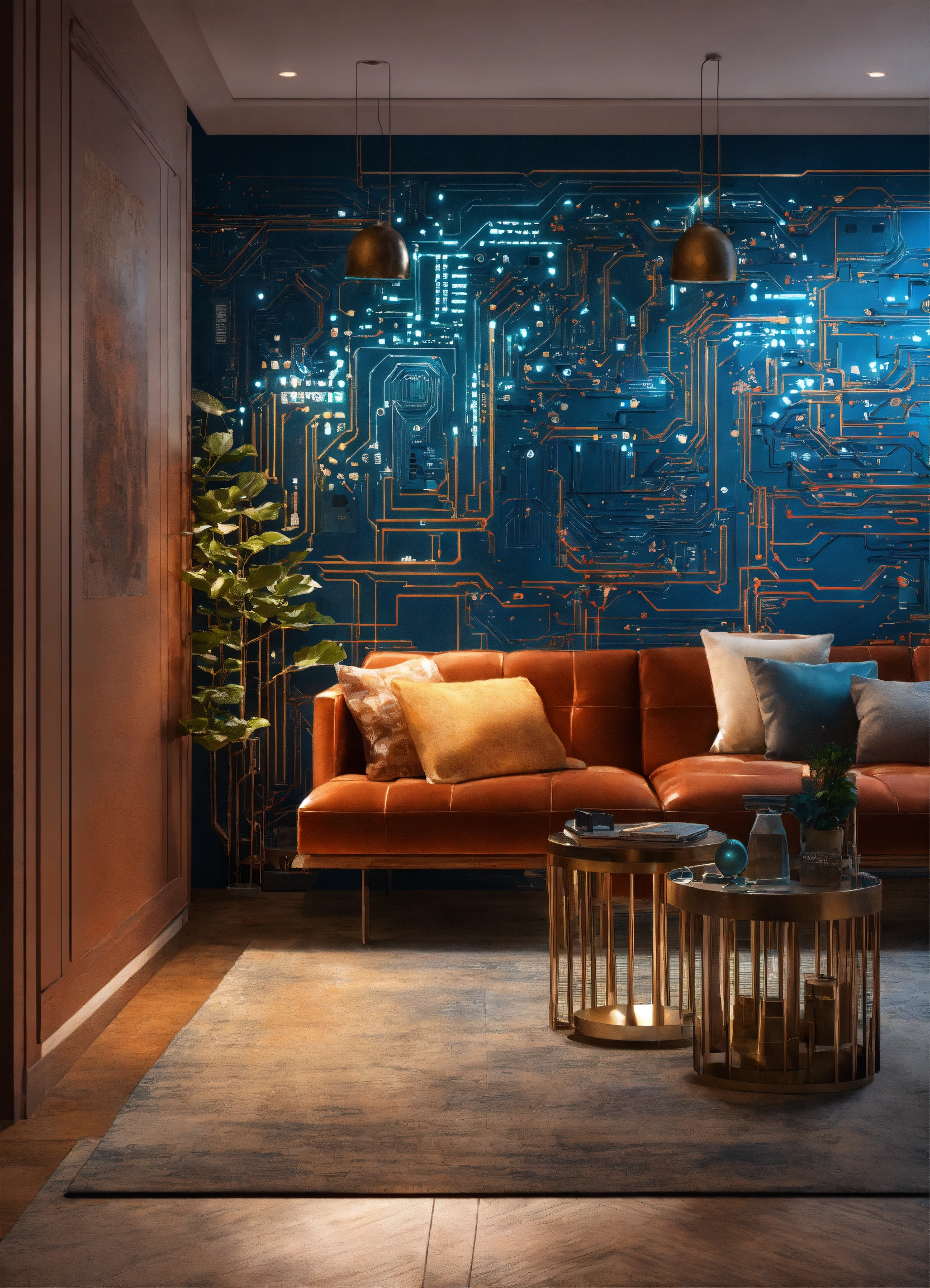 Lexica - "Create a futuristic and technology-inspired wallpaper design ...