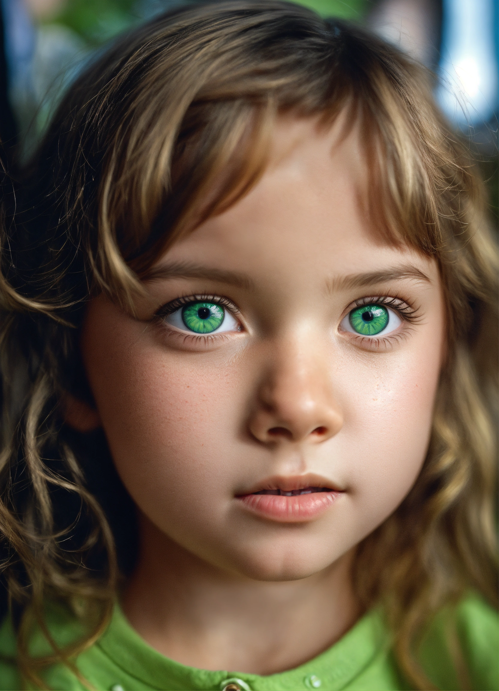 Lexica Photorealistic closeup photo of a little girl's face. She