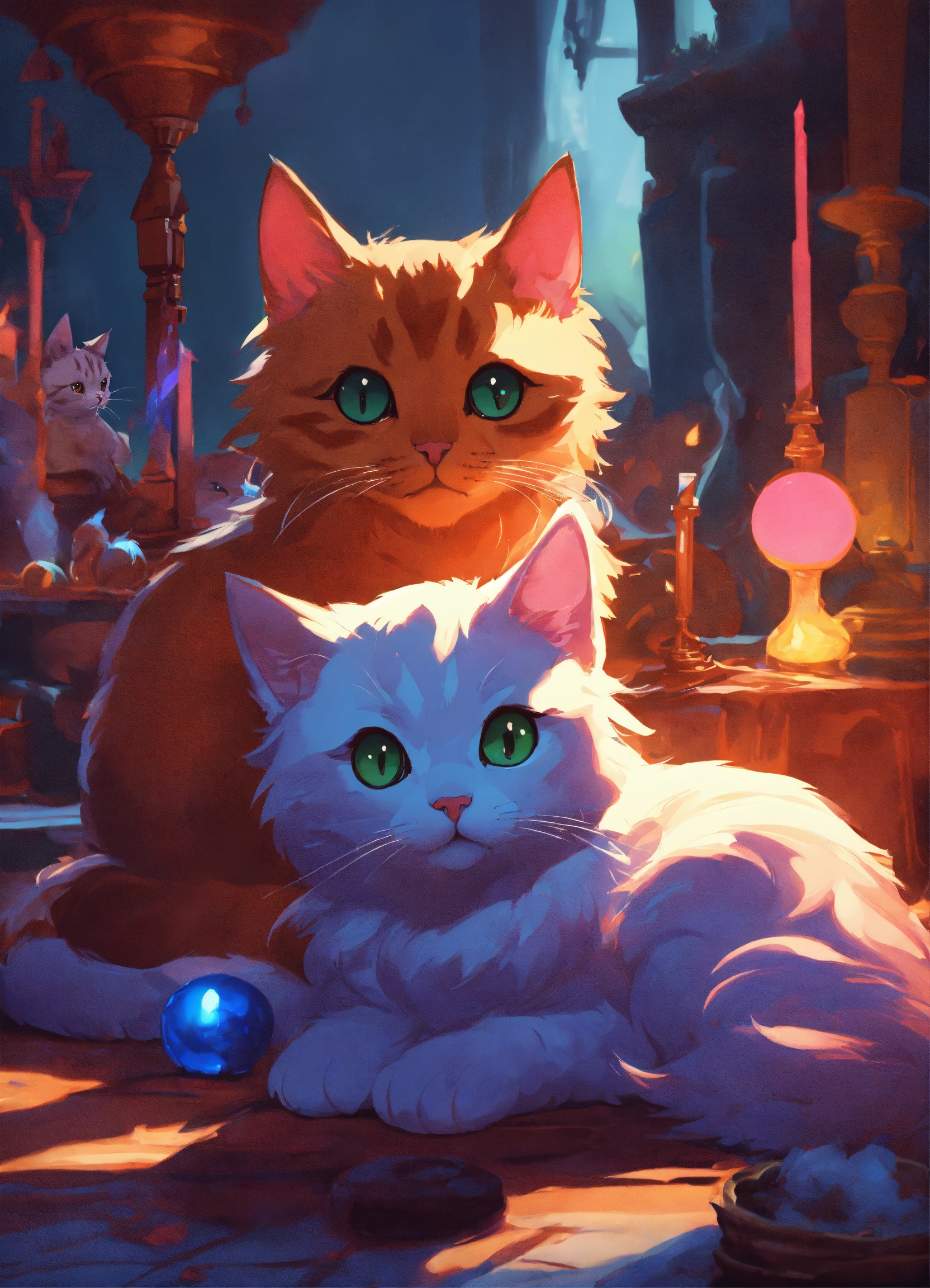 Lexica - Cute Cats in a Variety of Colorsk, D&D, 3d liquid detailing ...