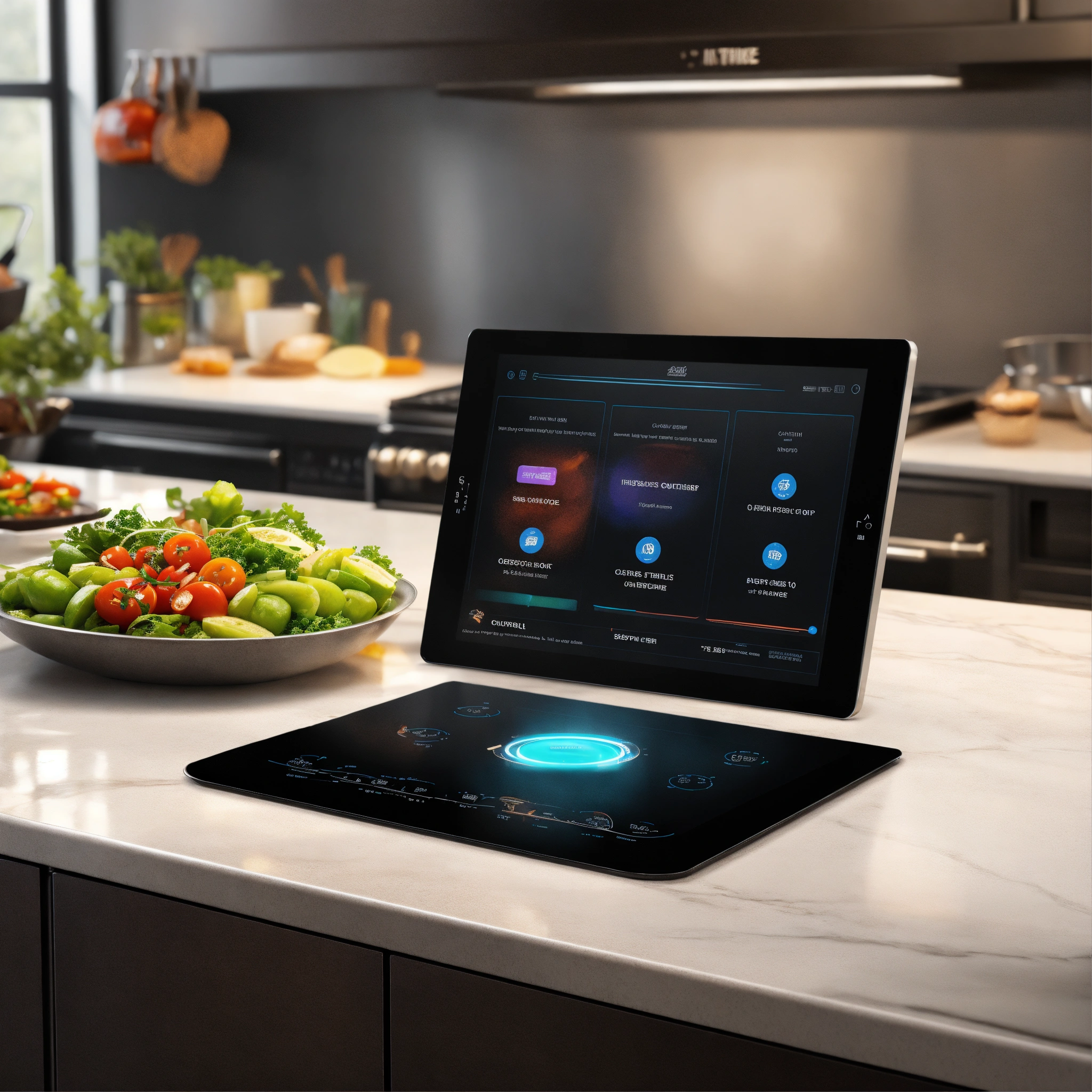 Lexica - Tablet embedded in a kitchen island countertop, UI/UX design ...