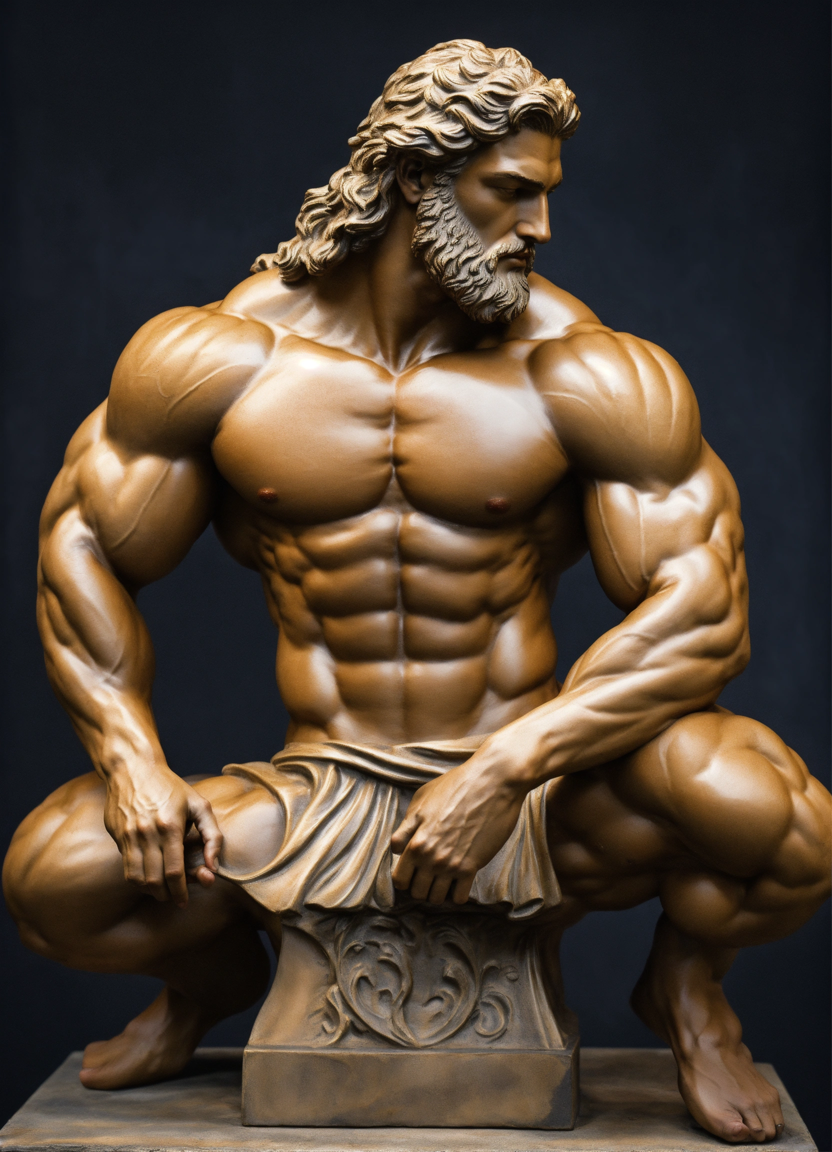 Lexica - Modern muscular greek god statue with middelparting hair with ...