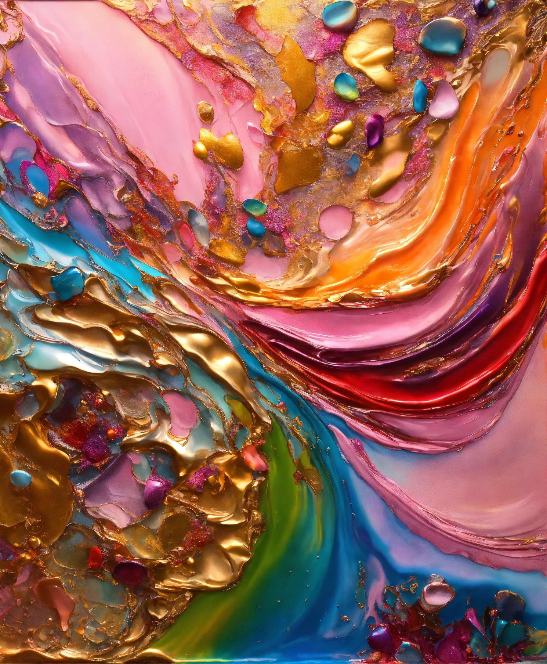 Lexica - Colorful abstract painting oil and water complex complicated ...