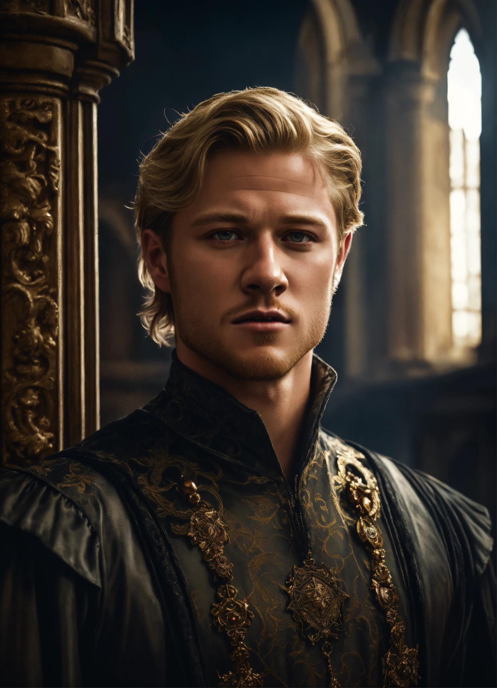 Lexica - Portrait of a handsome blond haired man similar to Ben ...