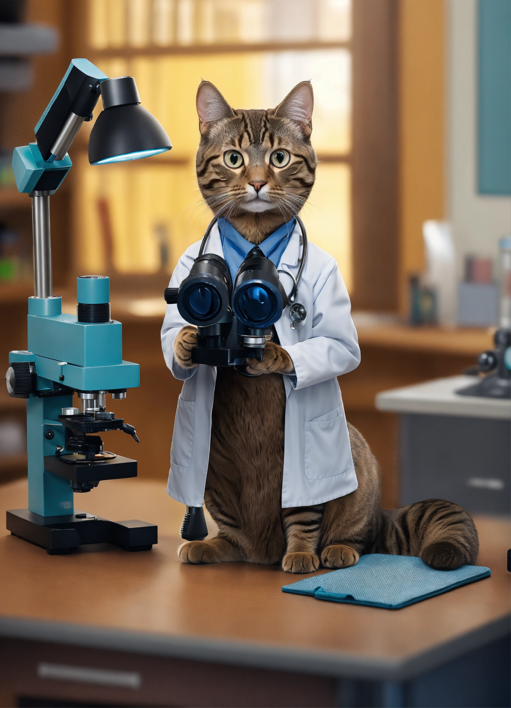 Lexica - A cat who works as a geneticist in a working genetics office ...