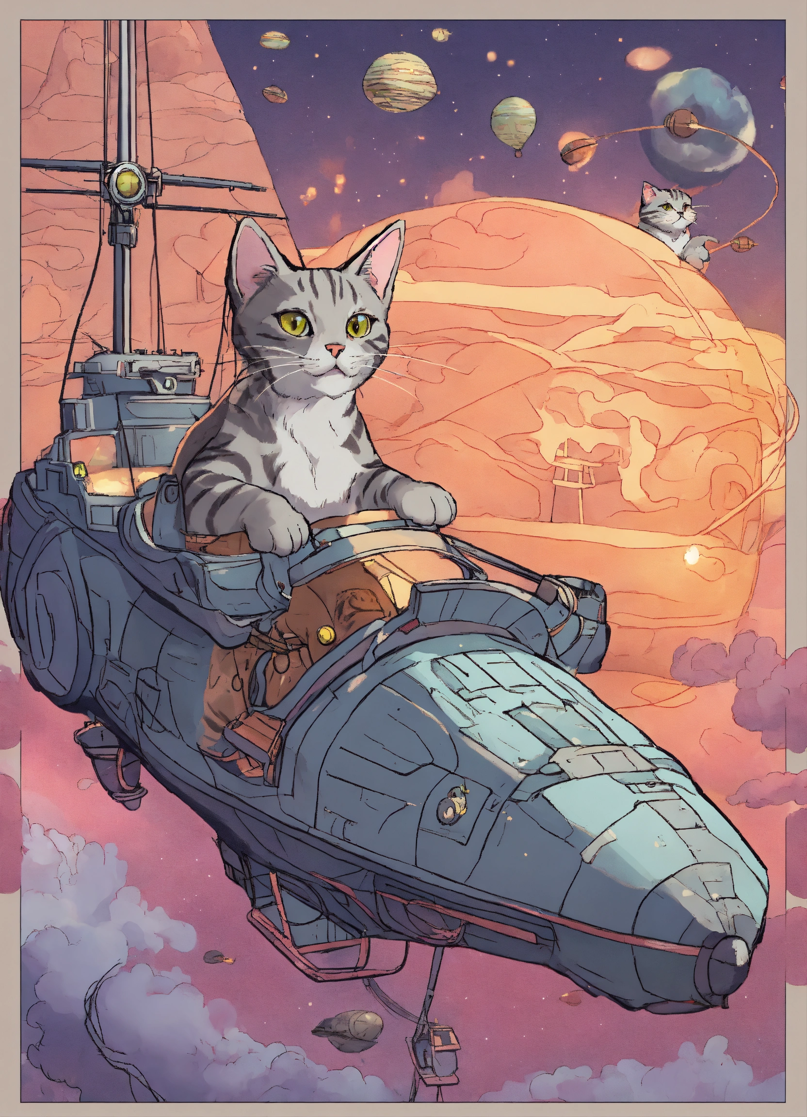 Lexica - An anthropomorphic grey tabby cat piloting an interdimensional ...