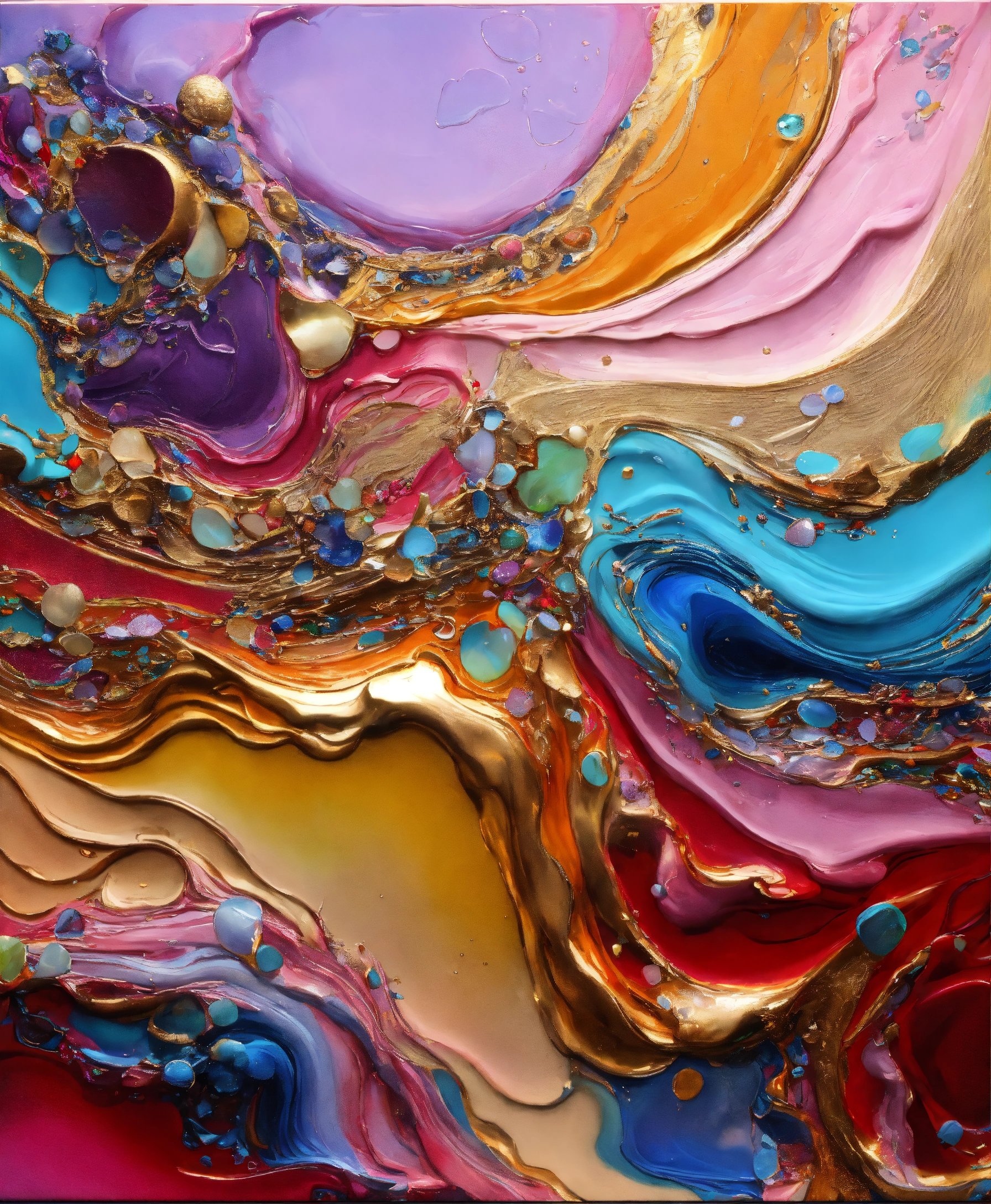 Lexica - Colorful abstract painting oil and water complex complicated ...