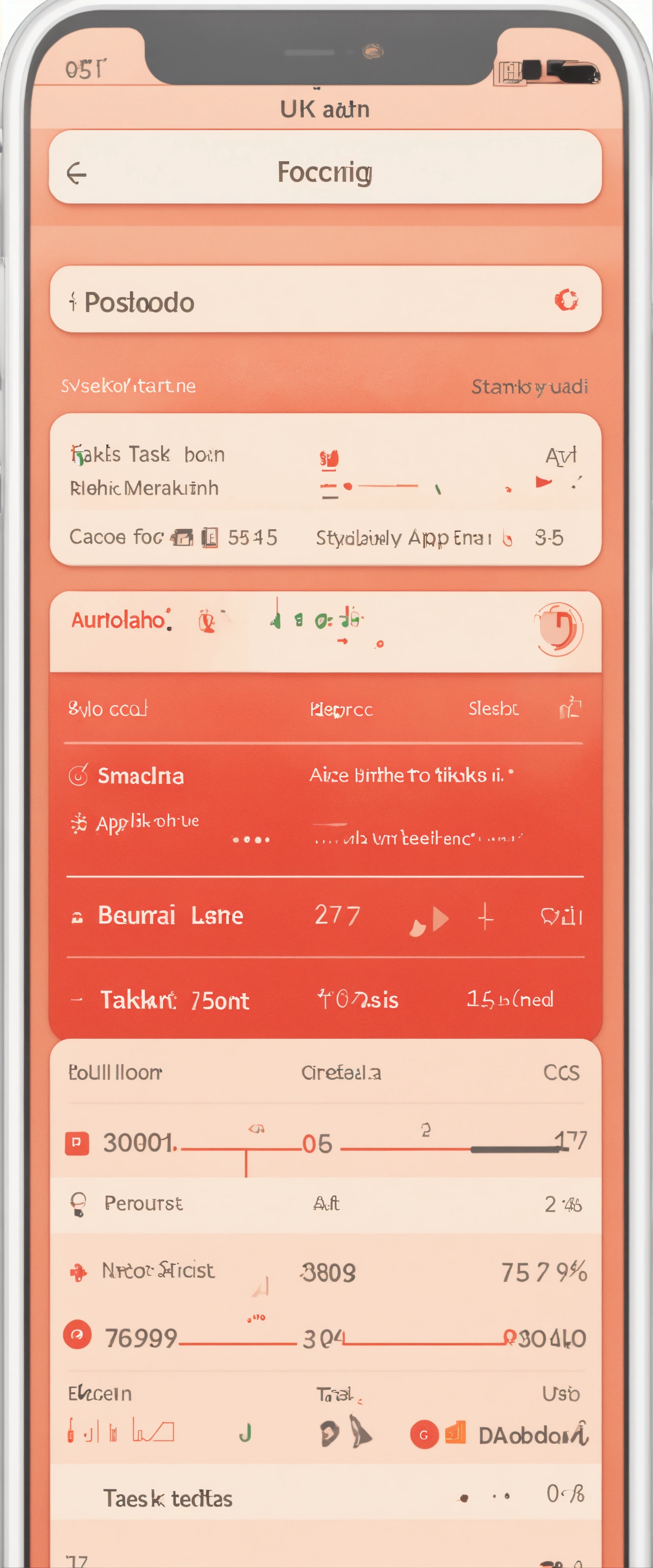Lexica - Stylised app ui for focusing on task, pomodoro style
