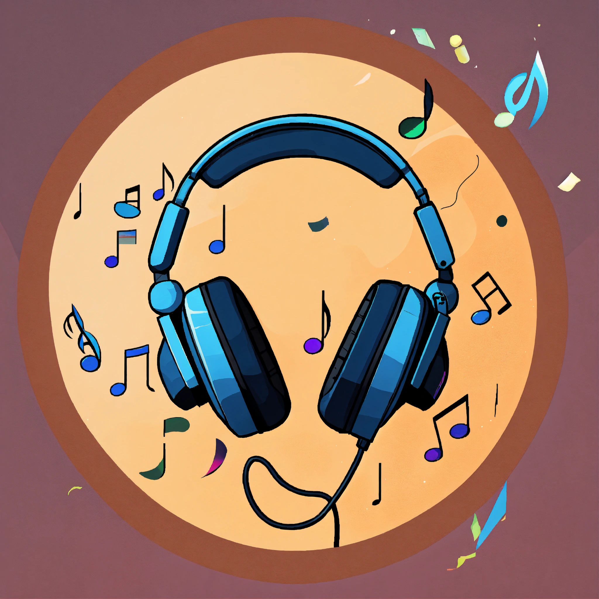 Lexica - A headset with some musical notes in the air, game asset ...