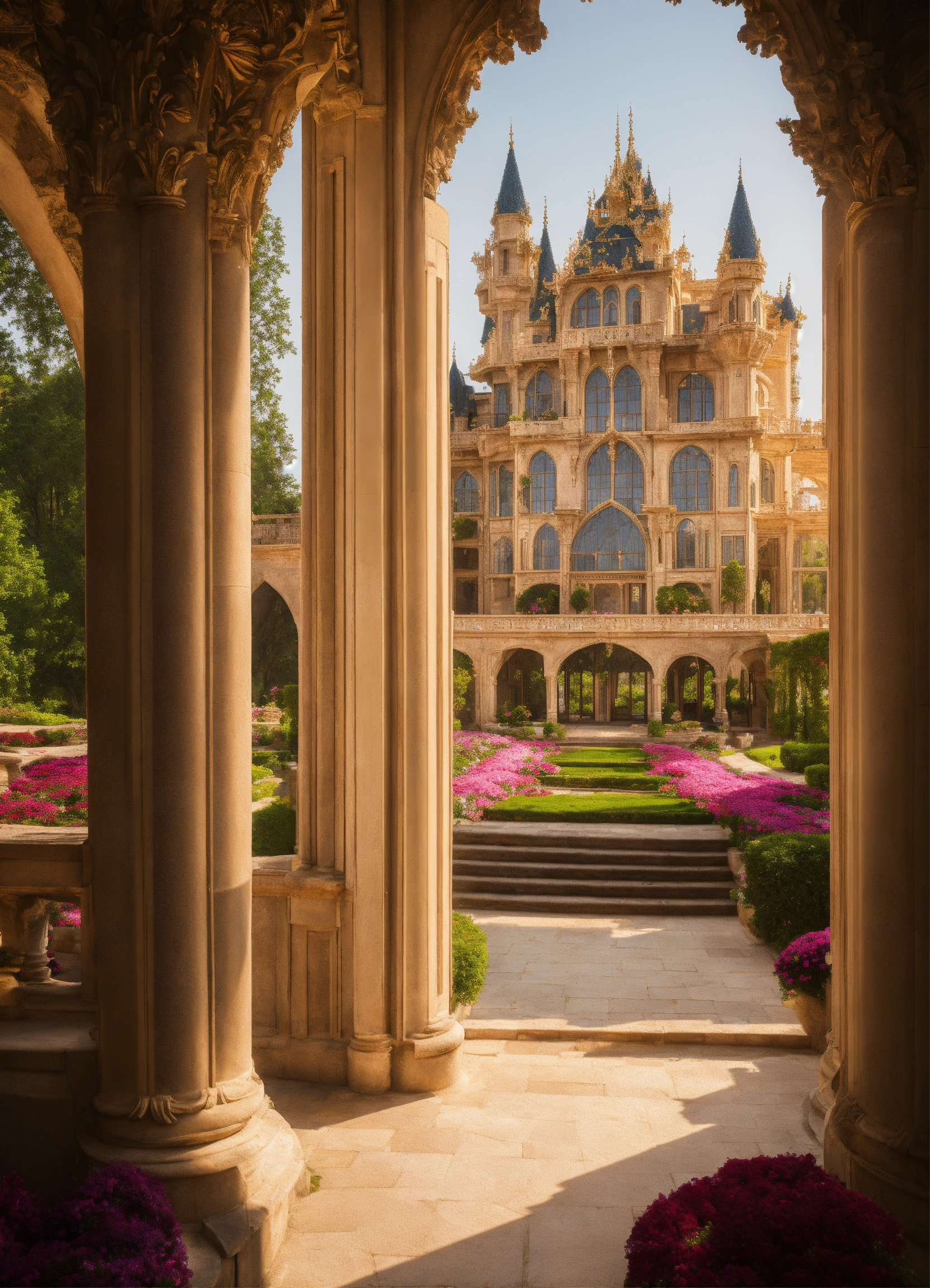 Lexica - Amazing princess palace with high towers and big ghotic ...
