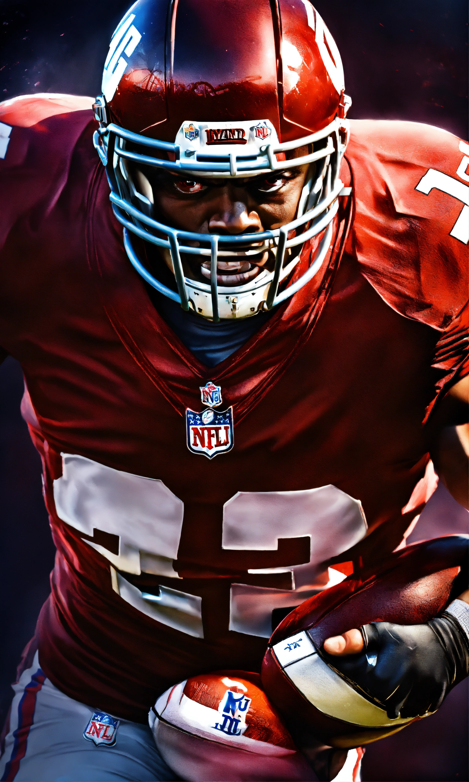 Lexica - High end aggressive nfl football player, photography, dramatic ...