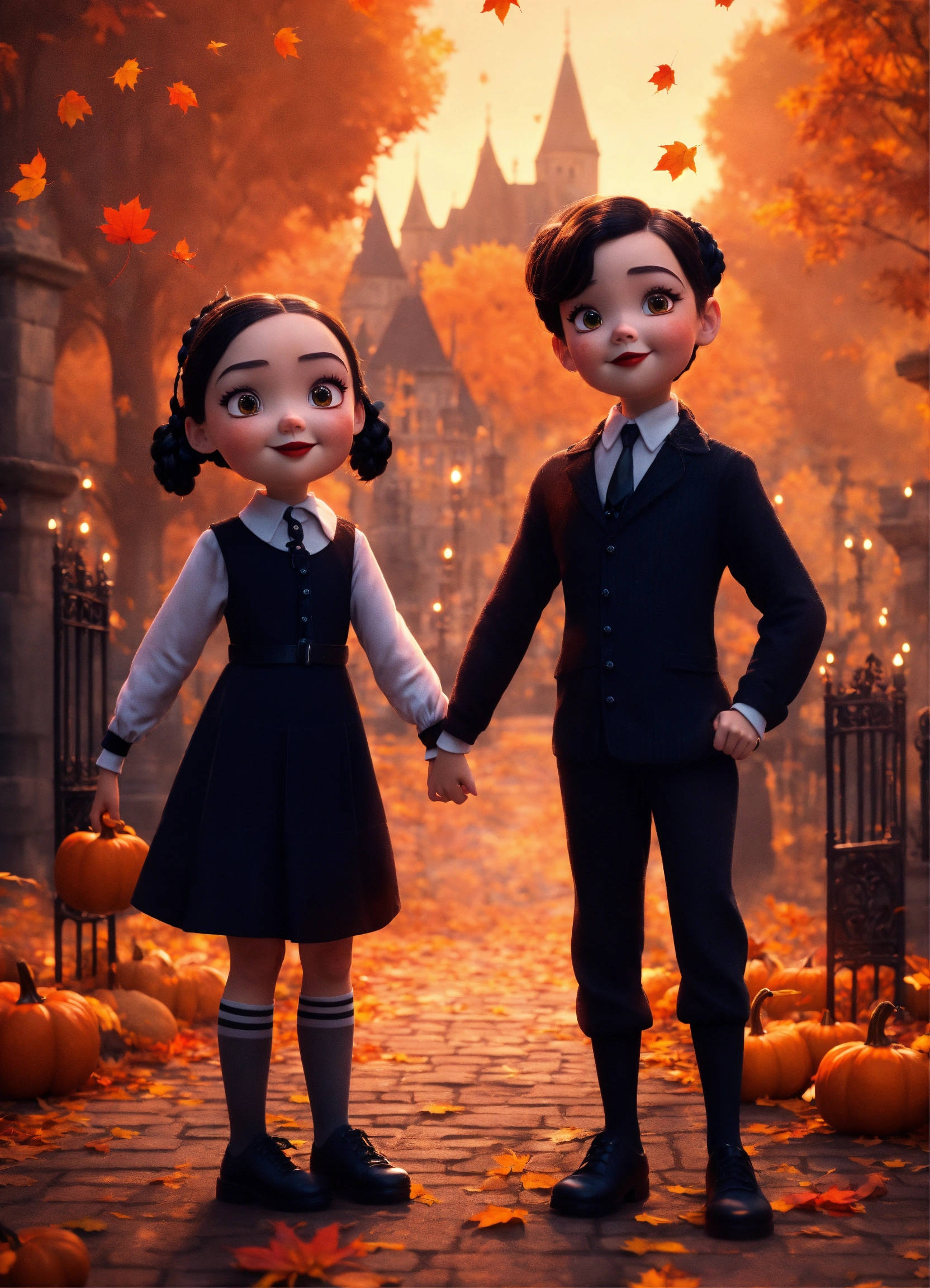 Lexica - Very cutes pixar charactere of Wednesday addams, full portrait ...