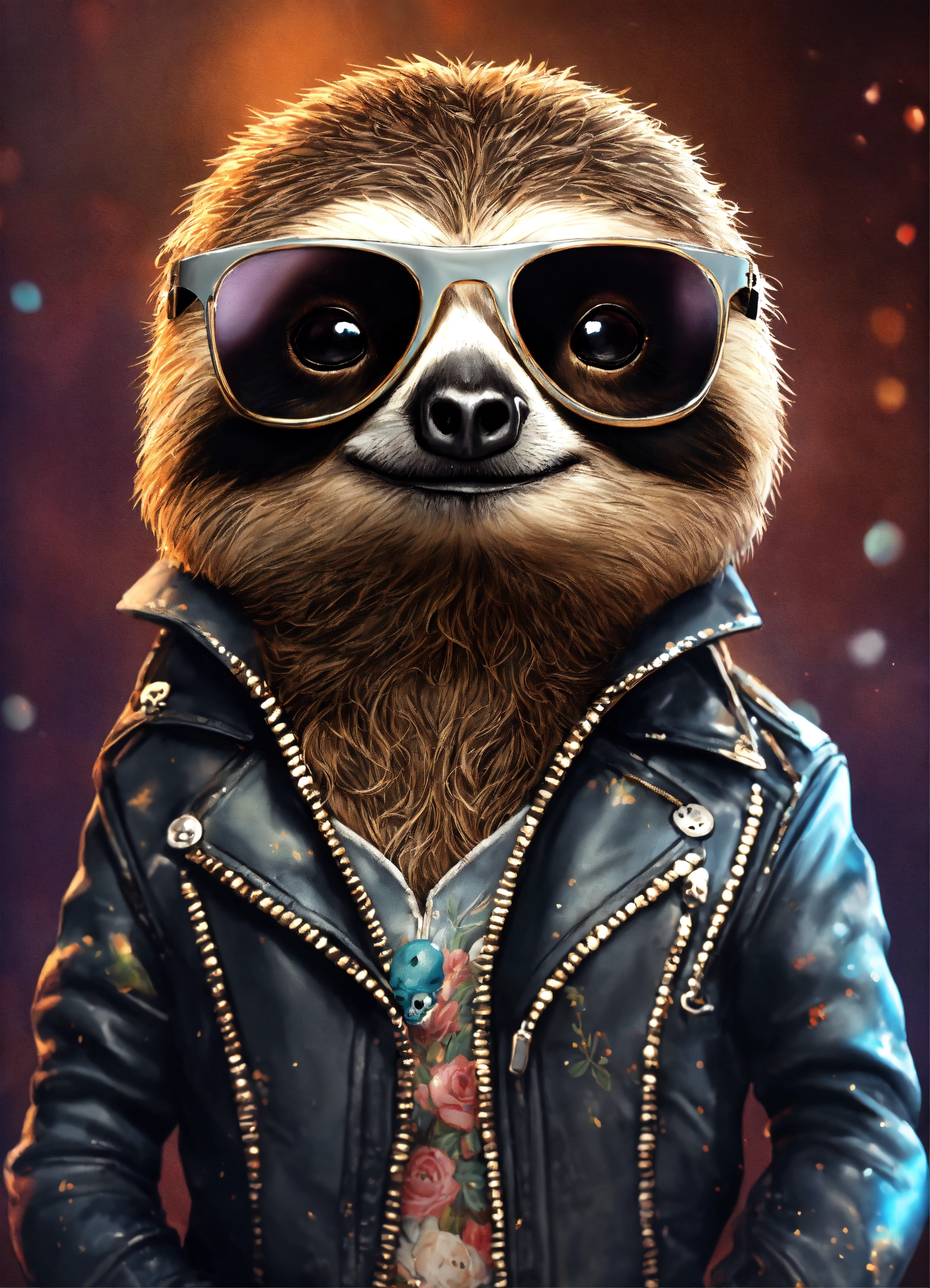 Lexica - Full-bodied portrait, cute and adorable cartoon sloth wearing ...