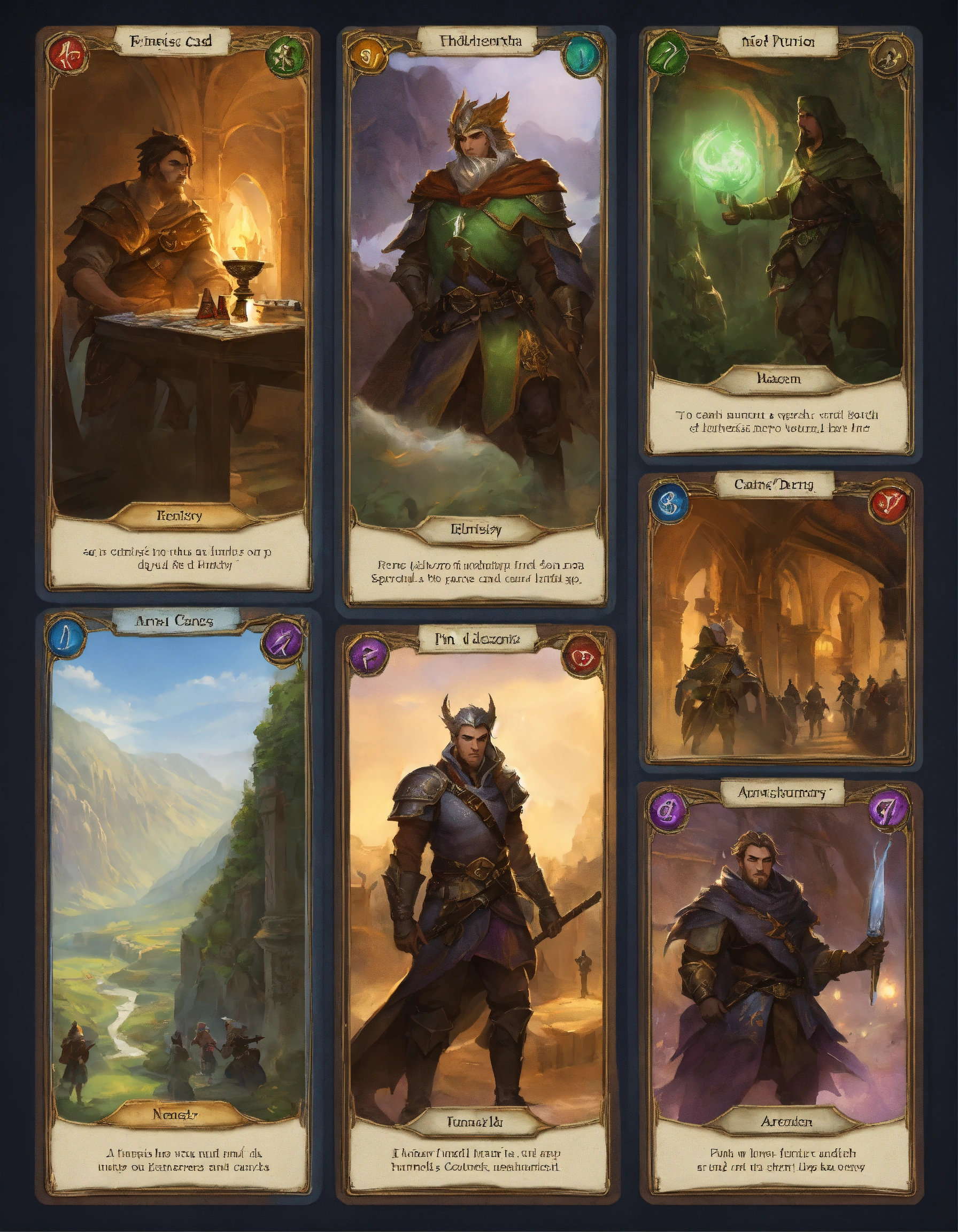 Lexica - Fantasy card game design, elements, fungeons and dragons