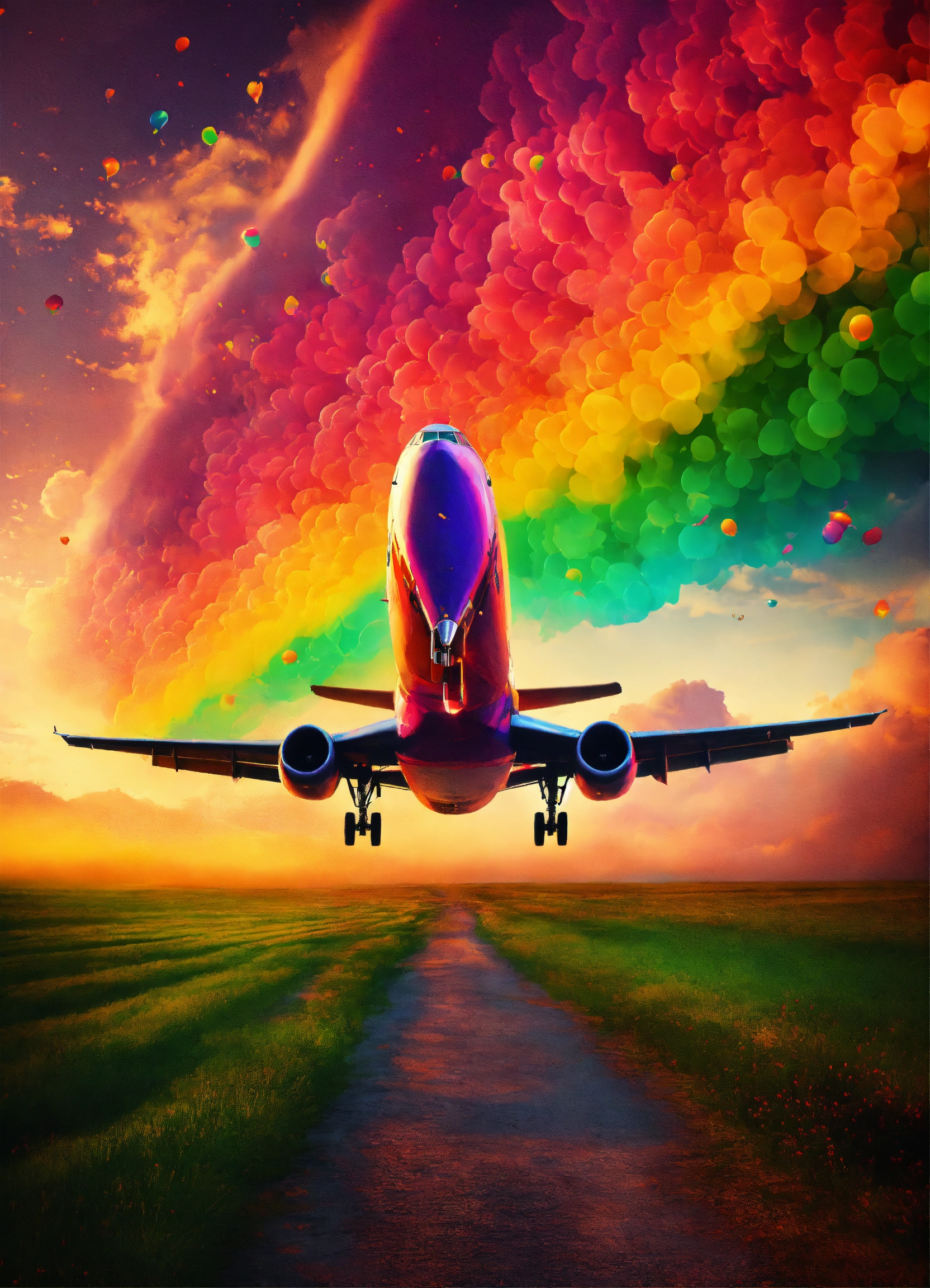 Lexica - Colorfull bavkground, plane, magical