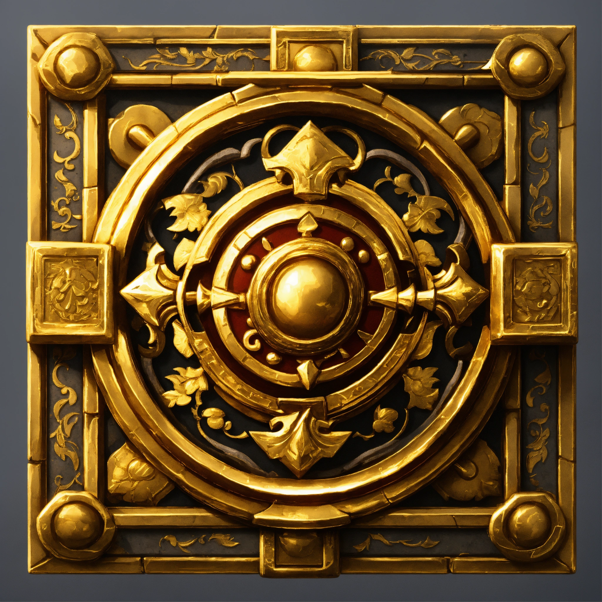 Lexica - Ancient square gold shield game icon