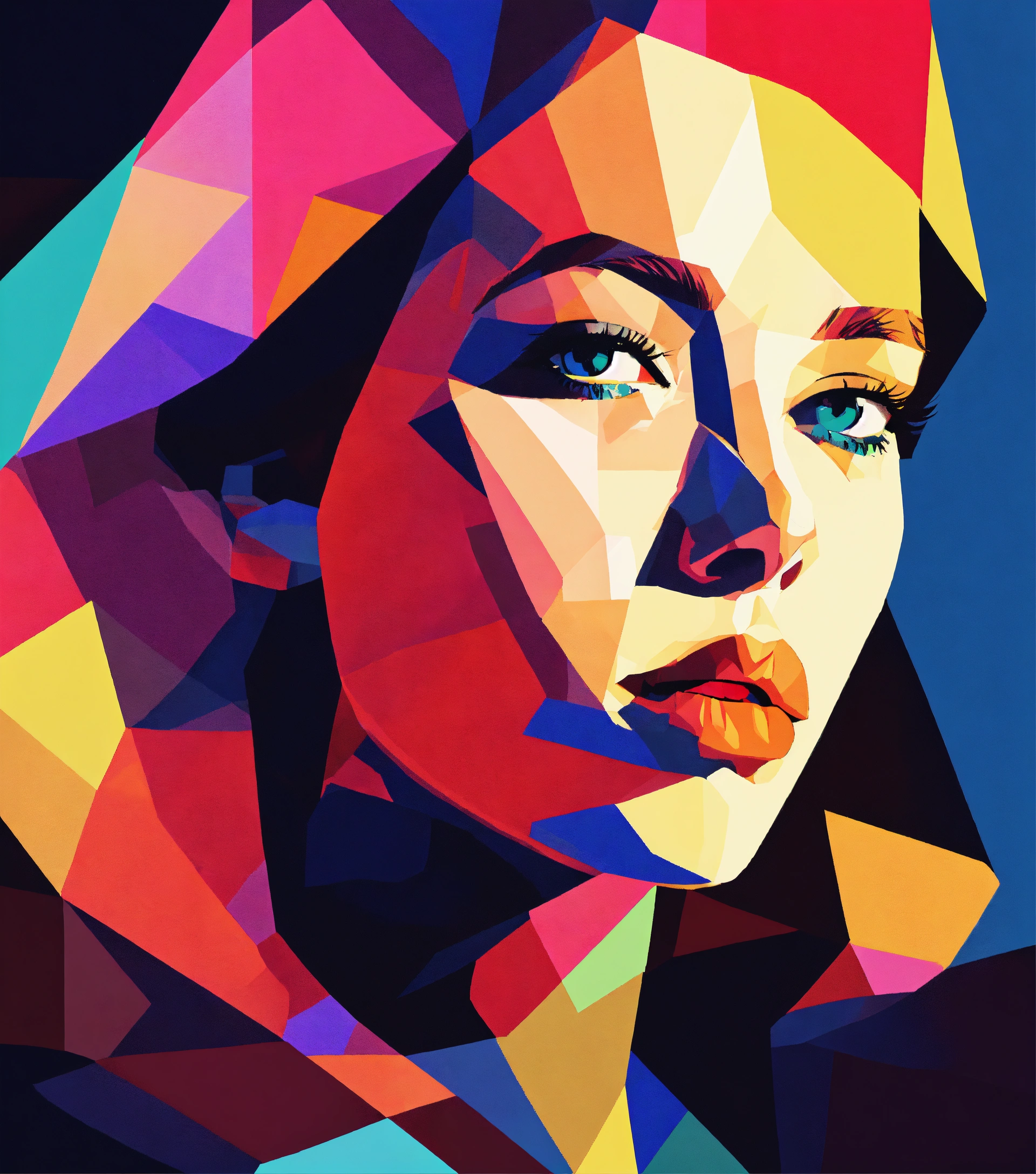 Lexica - Simplified abstract illustration of close up portrait of ...