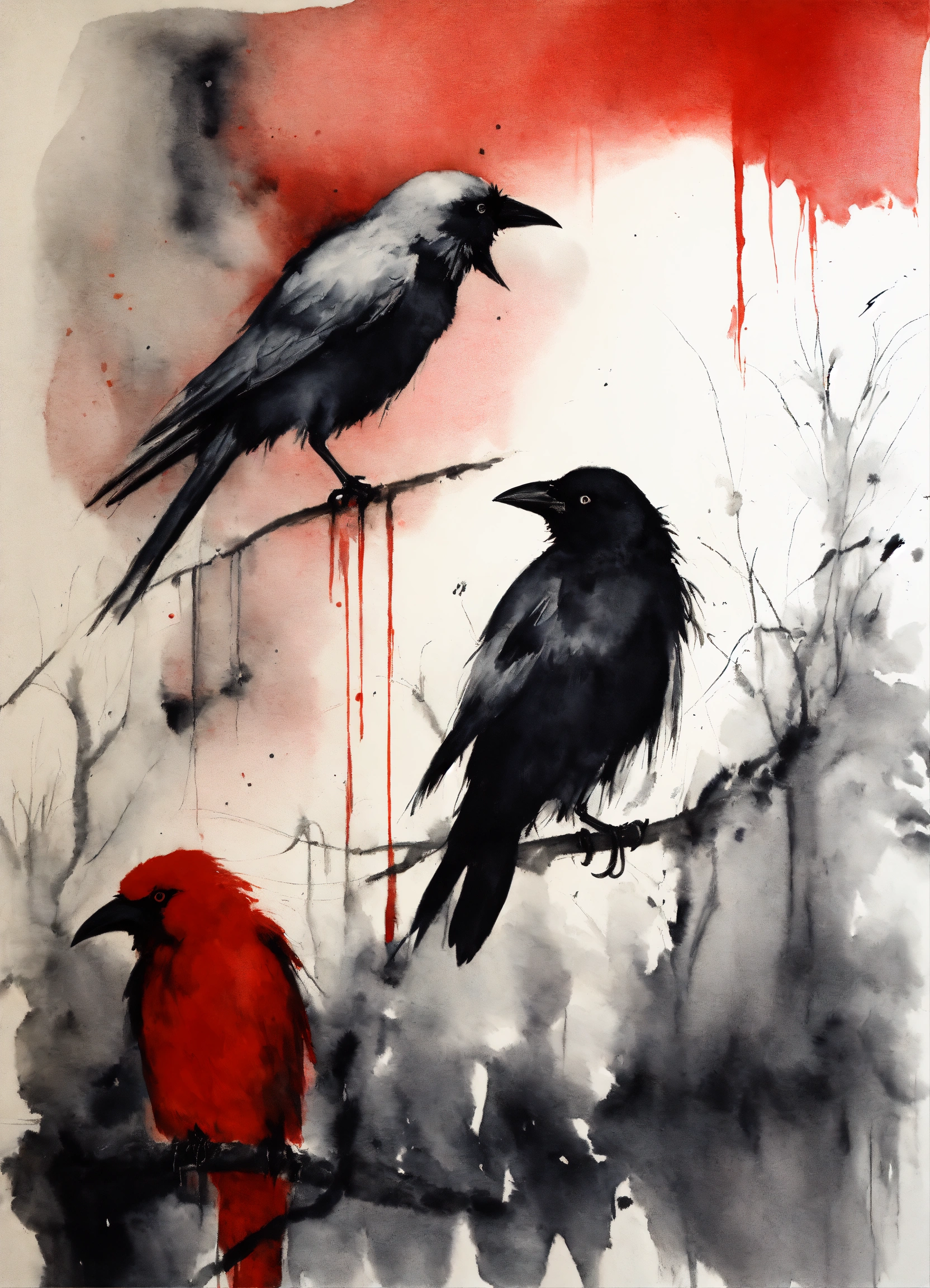 Lexica - Stephen Gammell style, dessin, aquarelle, aquarelles, noir et ...