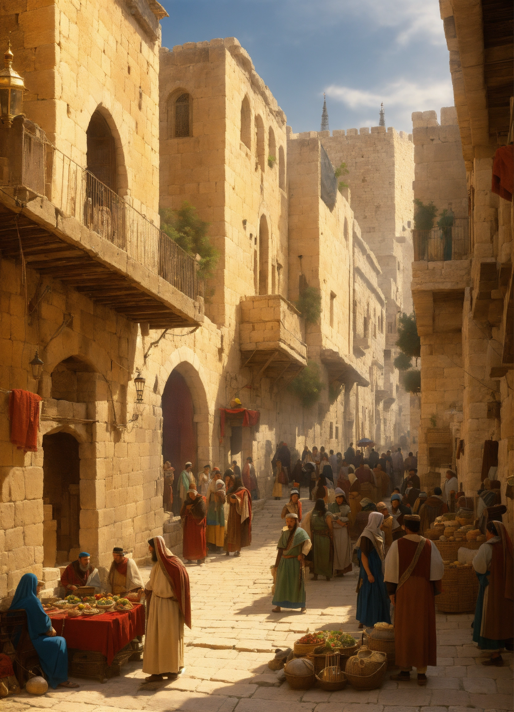 Lexica - City block view in ancient Jerusalem during the reign of King ...